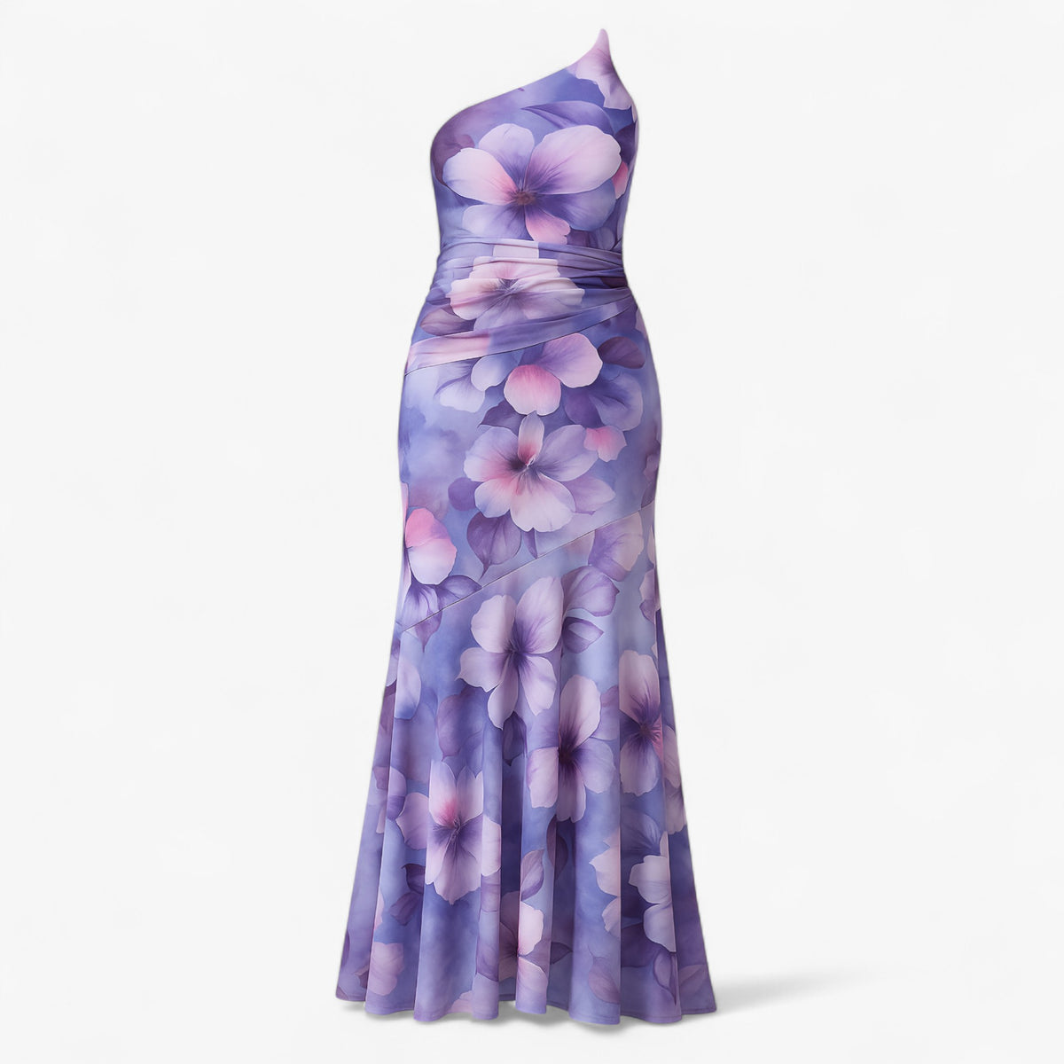 Women's Dress : Leah | Elegante damesjurk met één schouder in Paars van Pantino