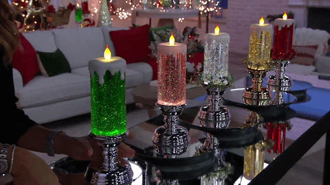 home & garden : Kleur veranderende LED Water Kaars met Glitter in van Pantino