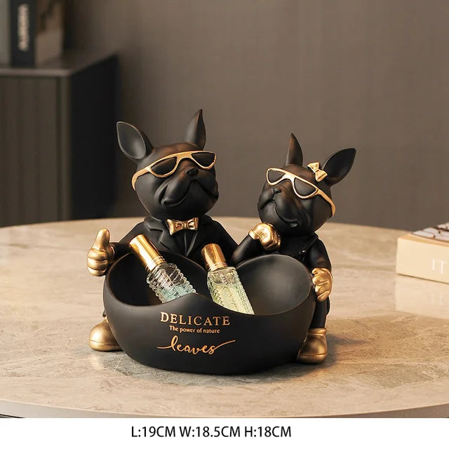 home & garden : GrittyGuard - Bulldog Standbeeld in Zwart van Pantino