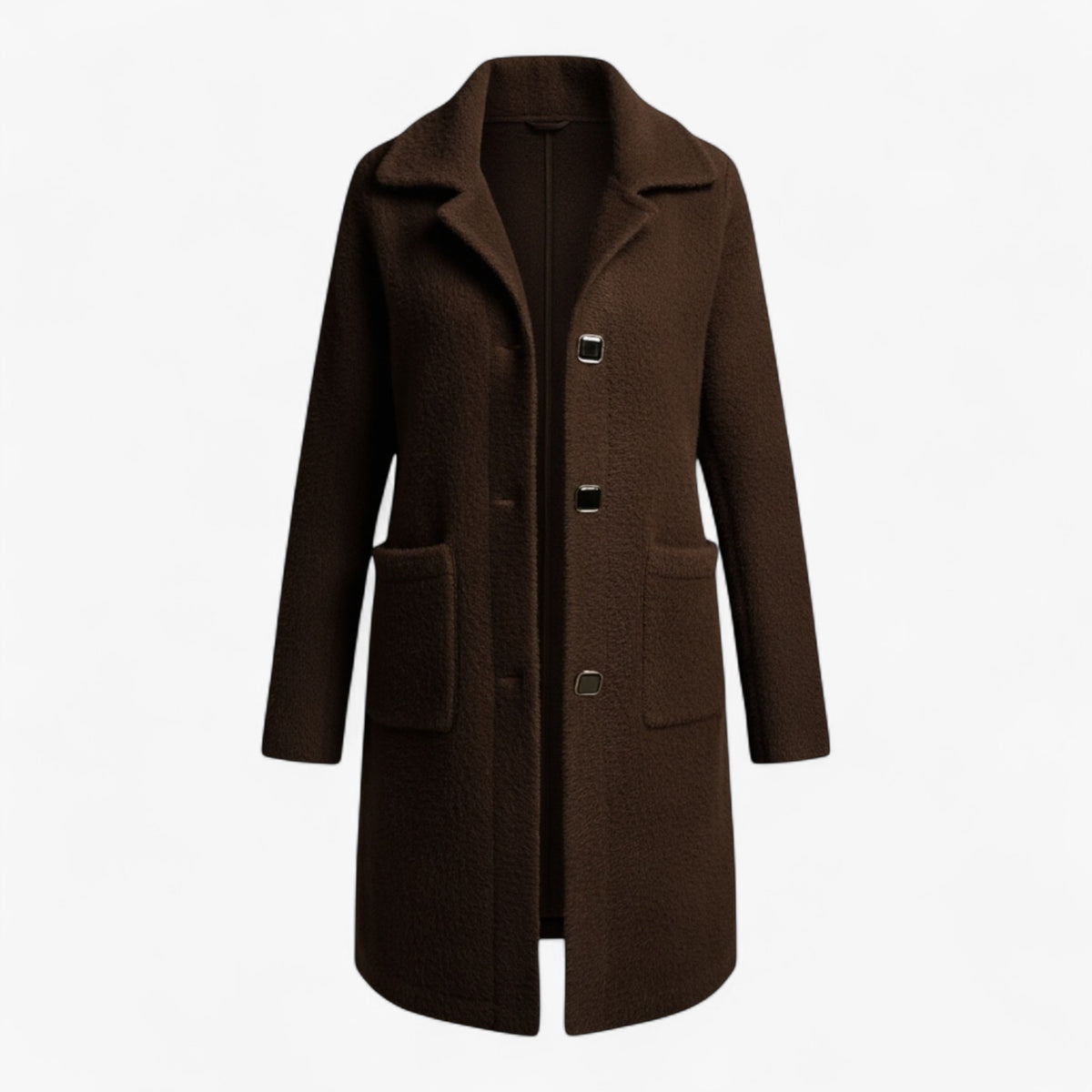 Clothes : Liliosa | Lange winterjas voor dames in wolmix in Bruin van Pantino