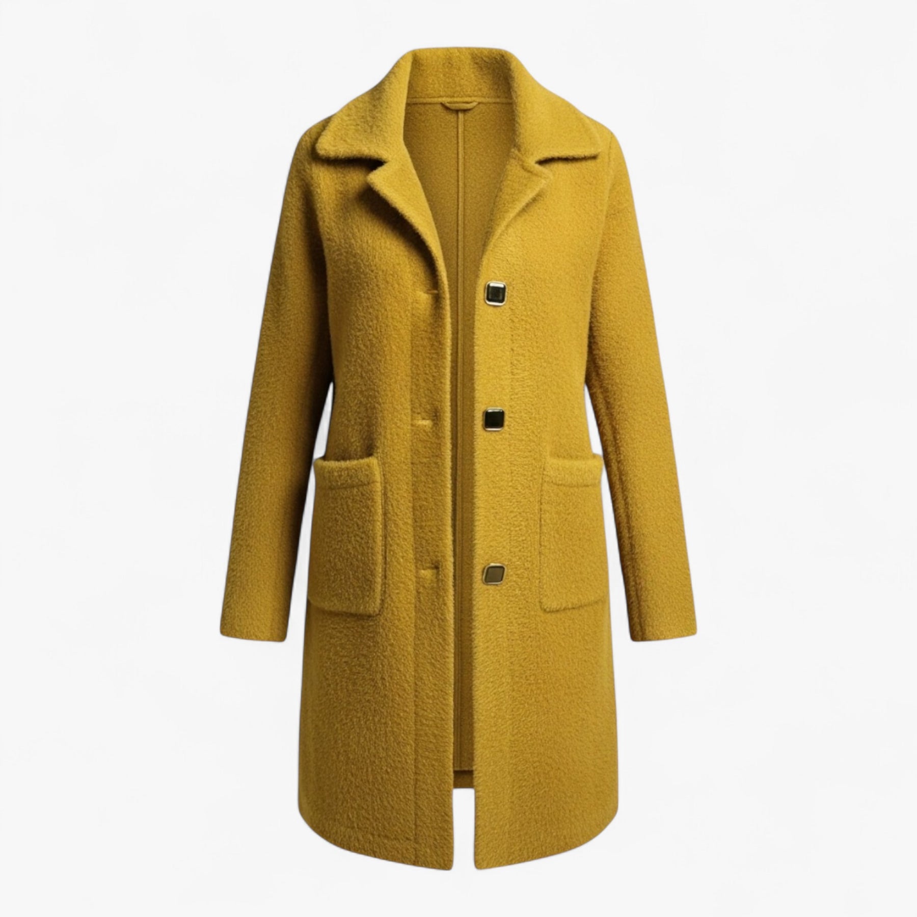 Clothes : Liliosa | Lange winterjas voor dames in wolmix in Geel van Pantino