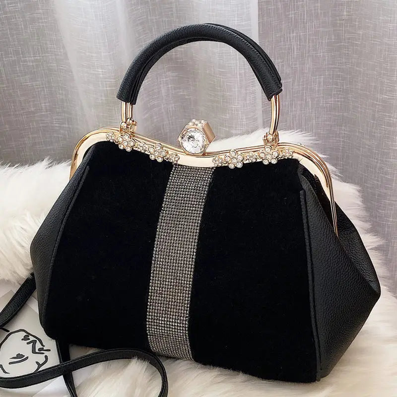 bags : Ophelia - vintage fluwelen handtas met magneetsluiting in van Pantino