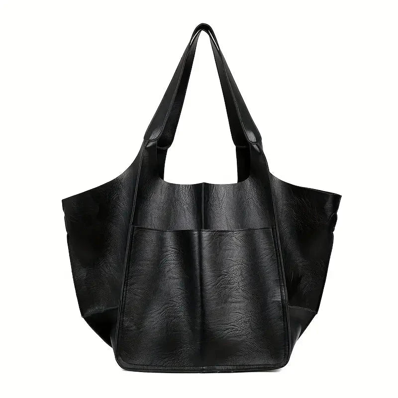 bags : Marianne Schoudertas | Groot zacht PU leer Tote Bag in Zwart van Pantino