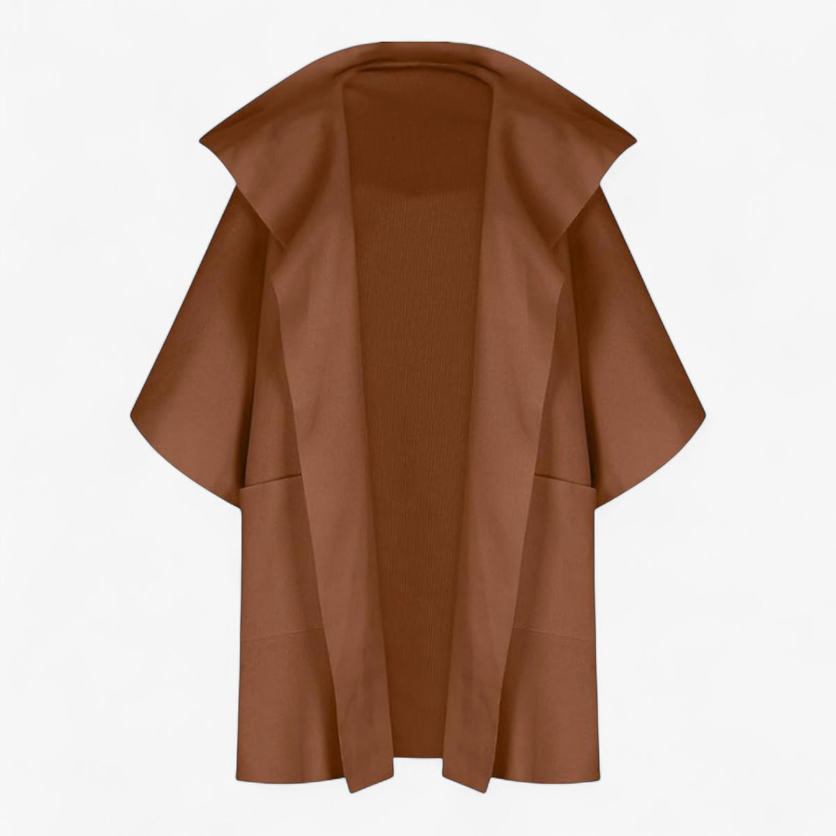 Clothes : Mikte | Elegante midi-jas voor dames van katoen in Bruin van Pantino