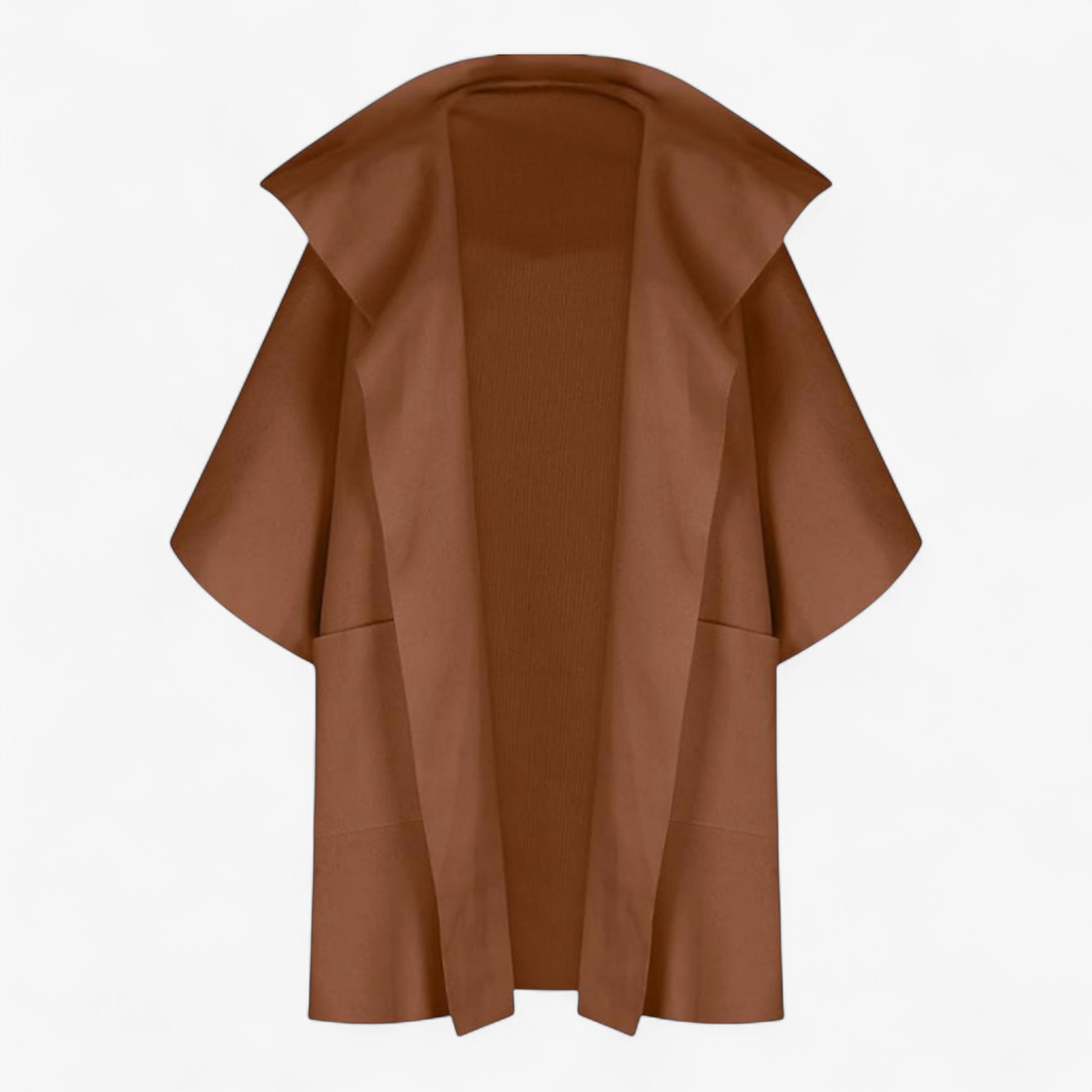 Clothes : Mikte | Elegante midi-jas voor dames van katoen in Bruin van Pantino