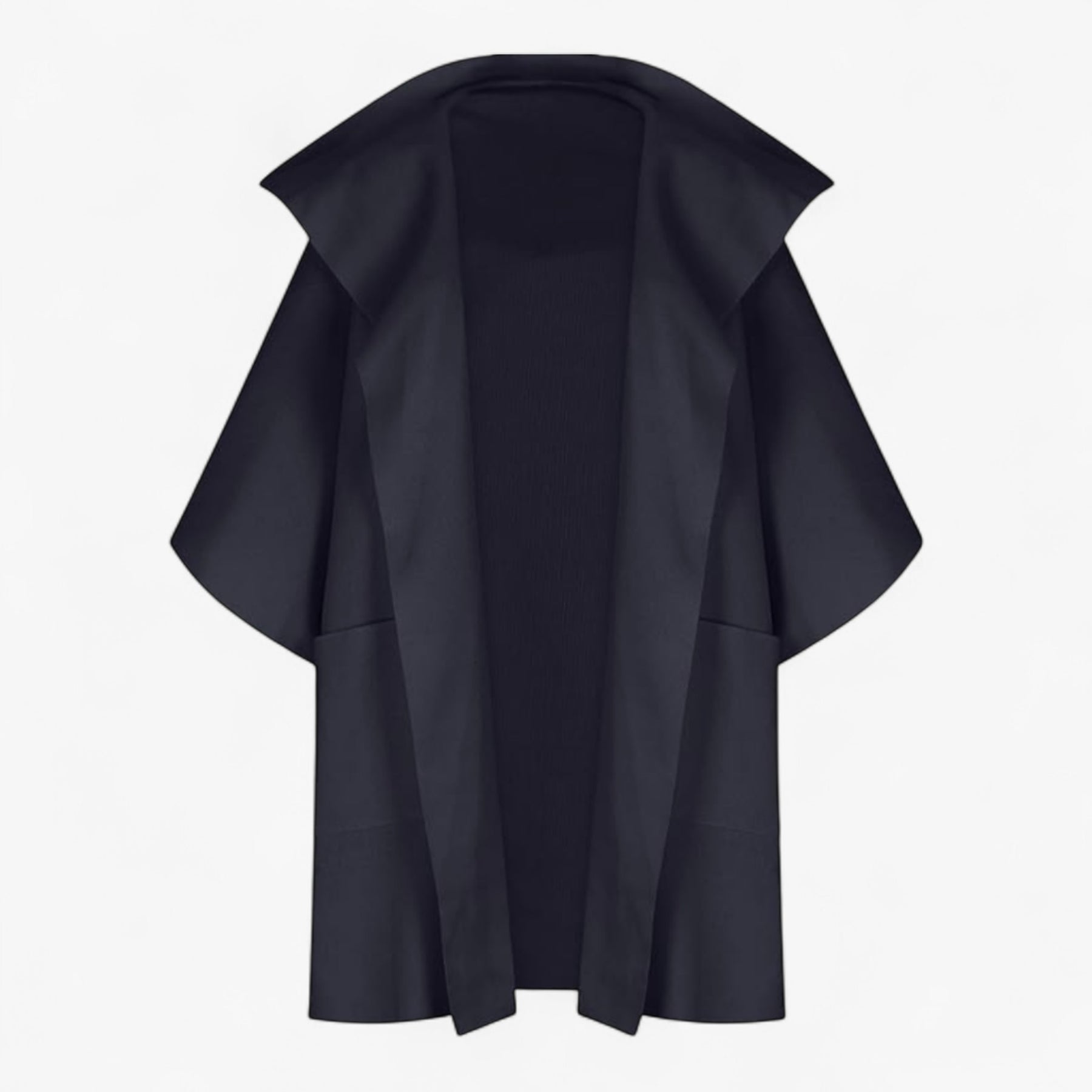 Clothes : Mikte | Elegante midi-jas voor dames van katoen in Zwart van Pantino