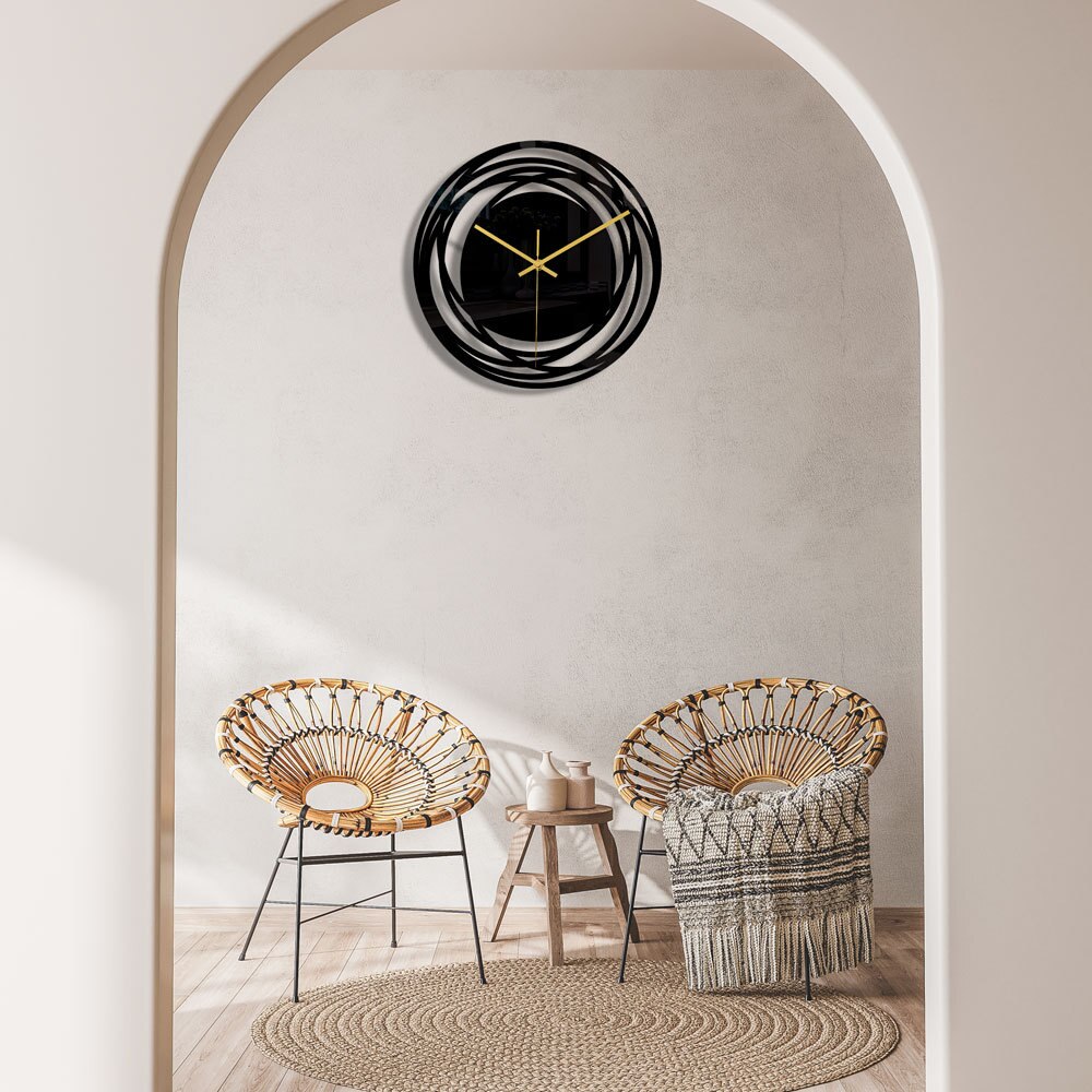 home & garden : Moderne Wandklok "ZwartElegantie" | Stijlvol zwart horloge - brengt een vleugje elegantie in elke kamer in van Pantinoshop