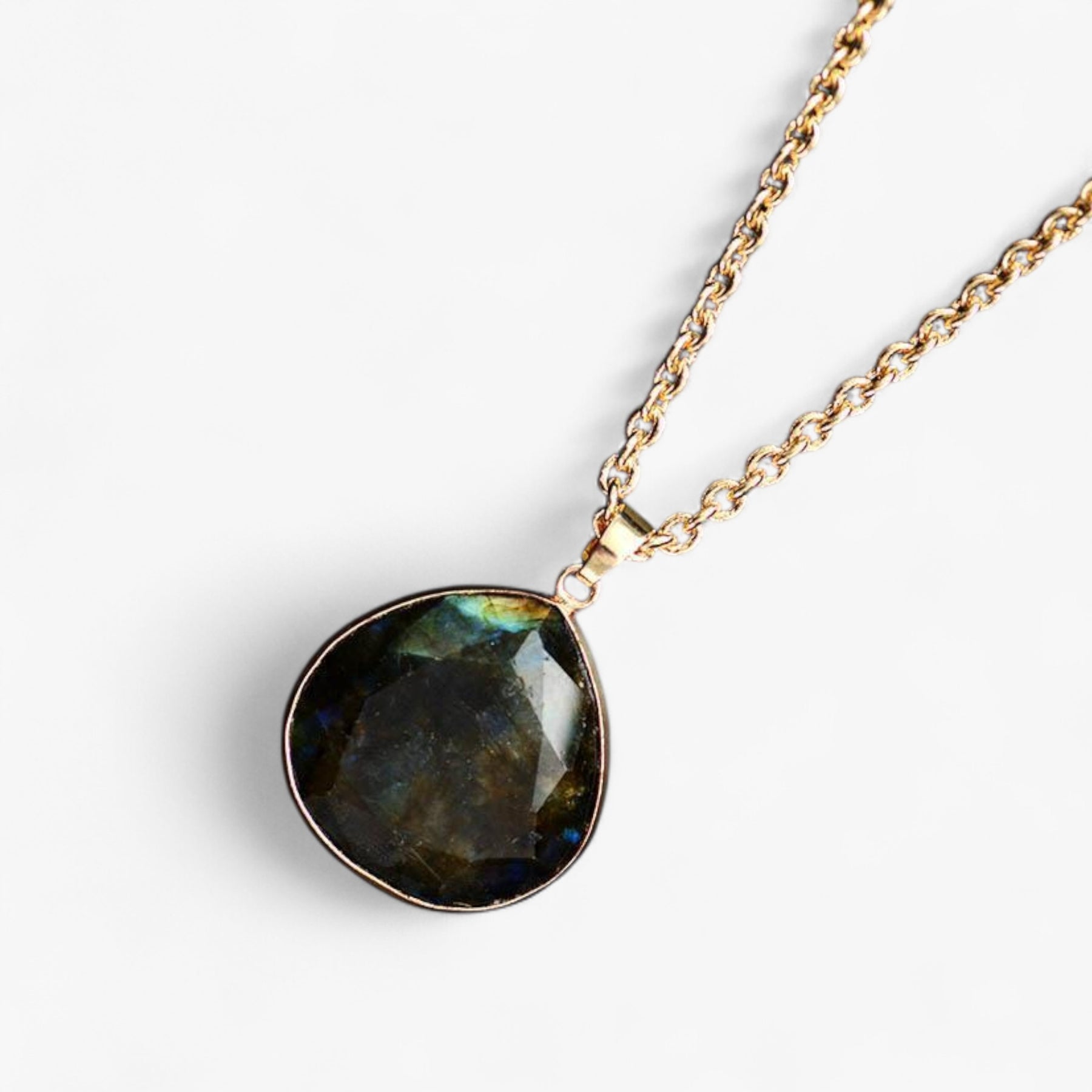 accessories : Natuurlijke Labradoriet Gouden Halsketting in van Pantino