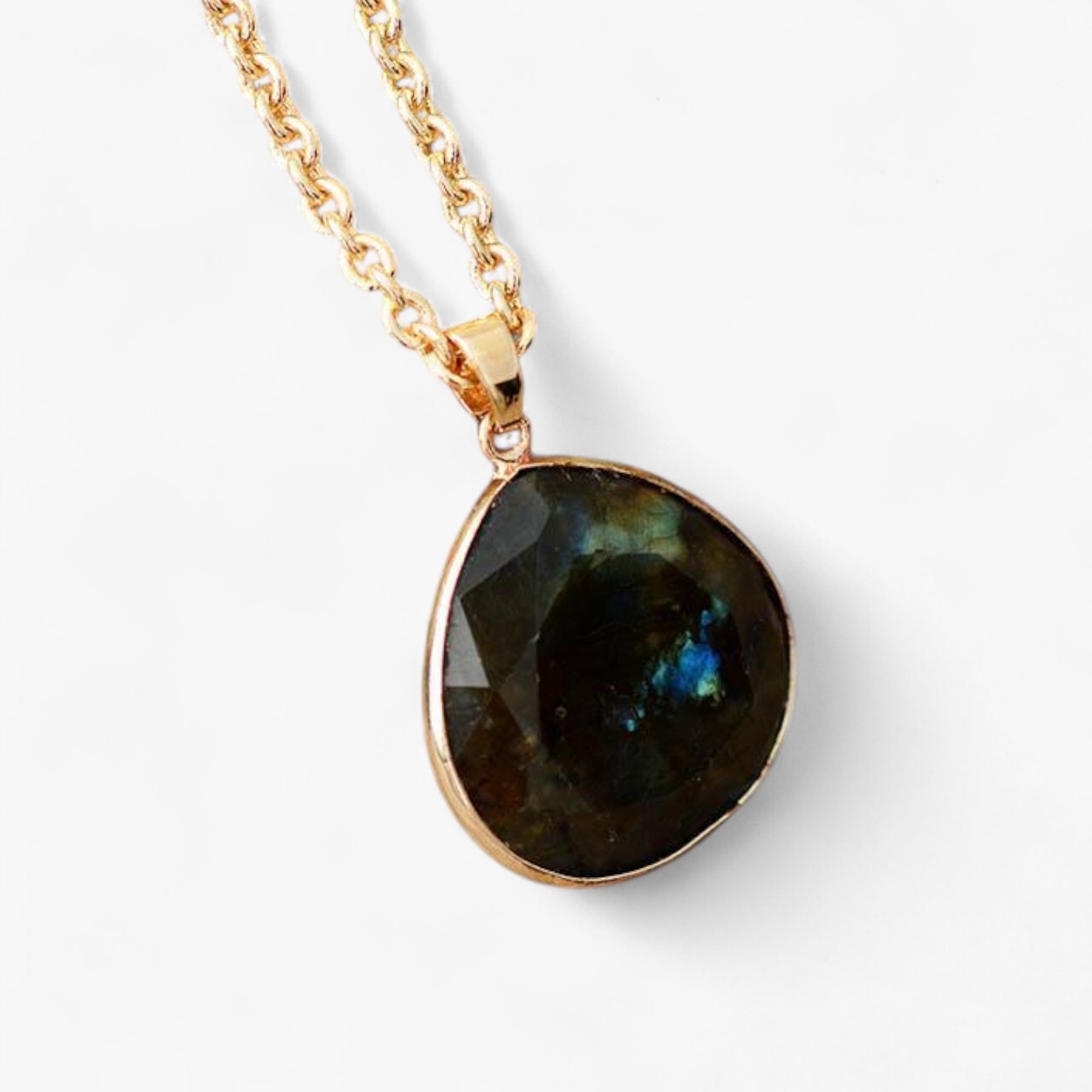 accessories : Natuurlijke Labradoriet Gouden Halsketting in van Pantino