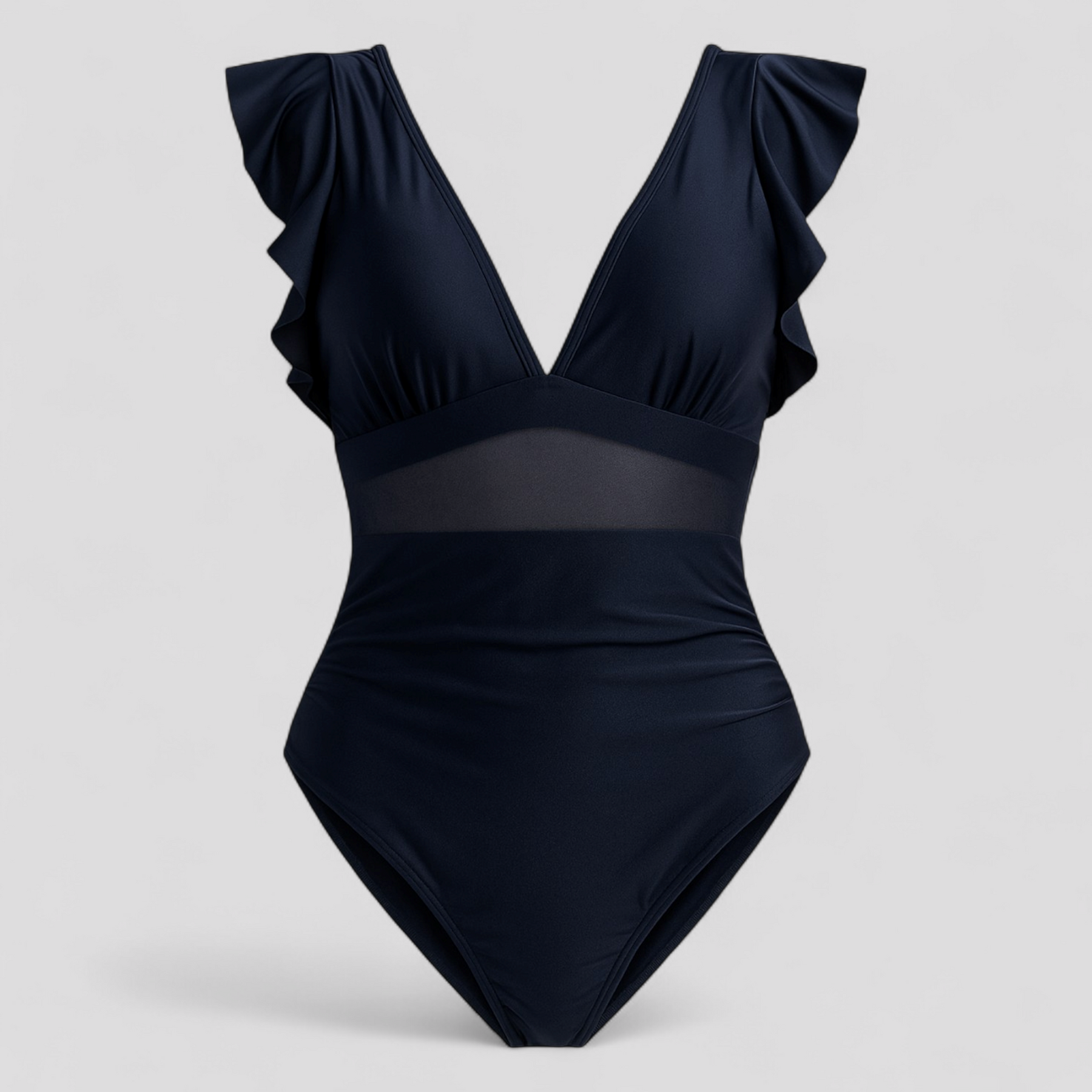 Women's Outfit : Melody | Dames Sexy Badpak met Netdetails in Donkerblauw van Pantino