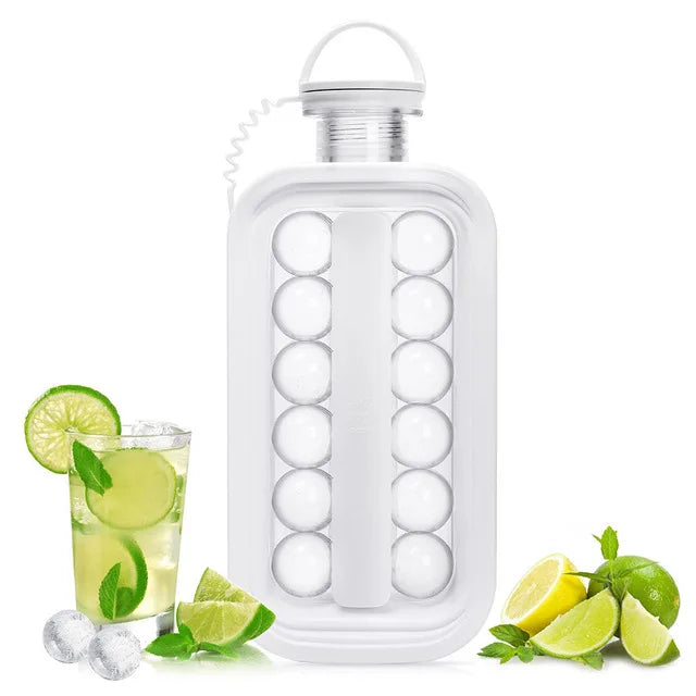 home & garden : Hielo - Handige opvouwbare ijsfles - 2-in-1 ijshockeyvorm in Wit van Pantino