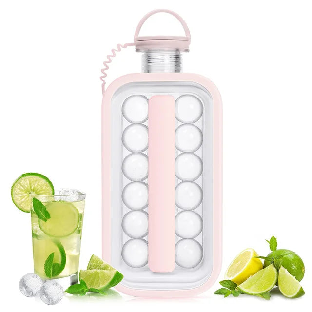 home & garden : Hielo - Handige opvouwbare ijsfles - 2-in-1 ijshockeyvorm in Roze van Pantino