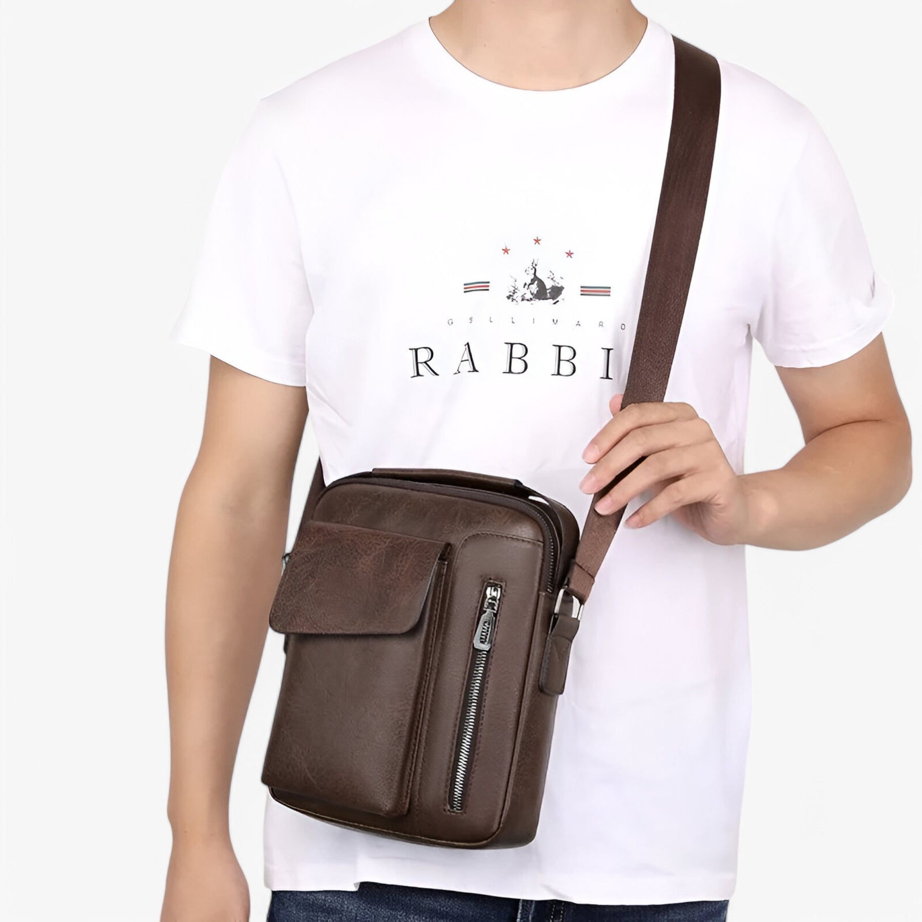 bags : Prestige™ – Luxe Leren Schoudertas voor Stijl en Functionaliteit in Donkerbruin van Pantinoshop