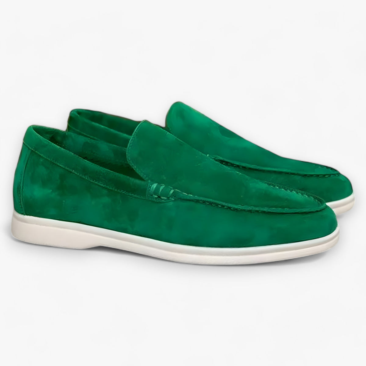 men's fashion : Stefano | Suède Instappers - Luxe en Comfort voor Elke Gelegenheid in Groen van Pantino