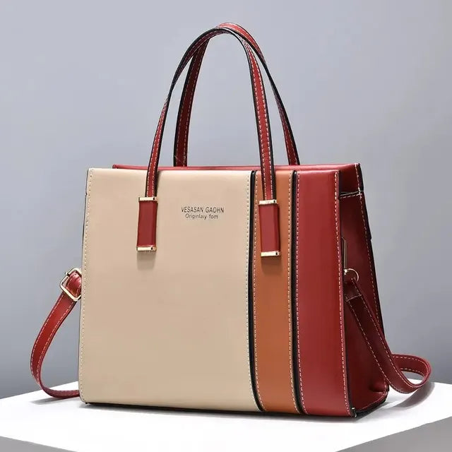 bags : GREET - Patchwork-handtas voor dames met verstelbare riem in Rood van Pantino