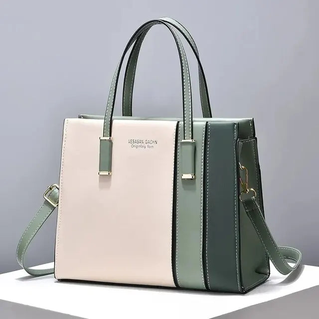 bags : GREET - Patchwork-handtas voor dames met verstelbare riem in Groen van Pantino