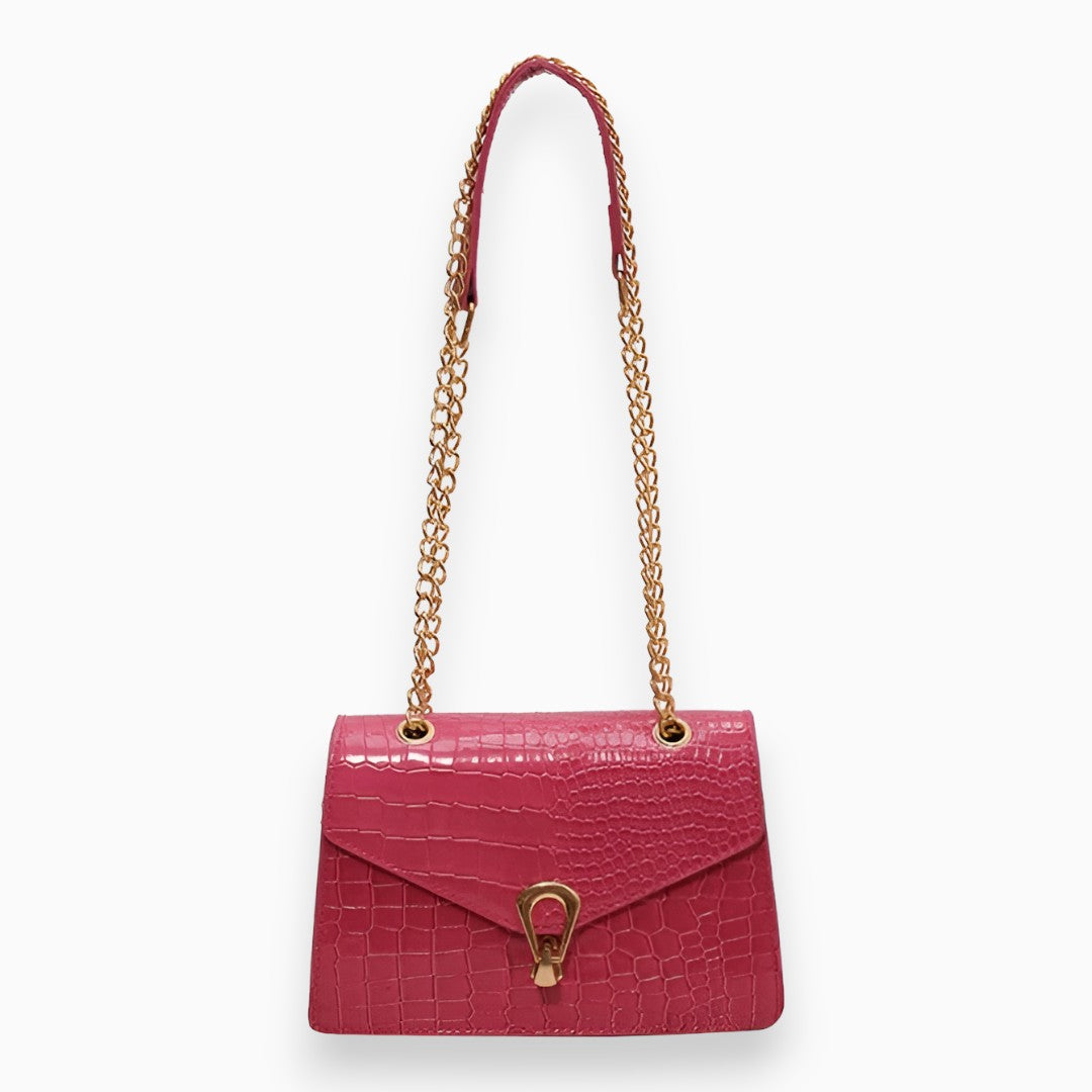 bags : Crocobags - Mini crossbody tas in Roze van Pantino