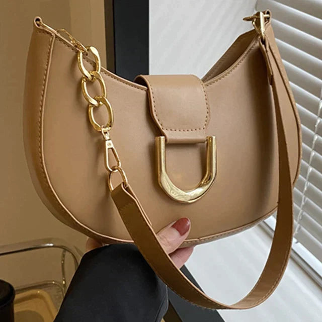 bags : Laura - Stijlvolle Trendy Schoudertassen in Khaki van Pantino