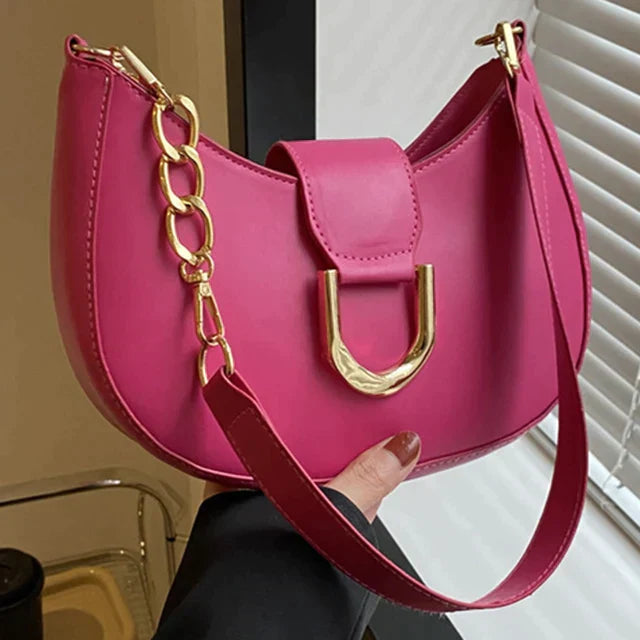 bags : Laura - Stijlvolle Trendy Schoudertassen in Roze Rood van Pantino