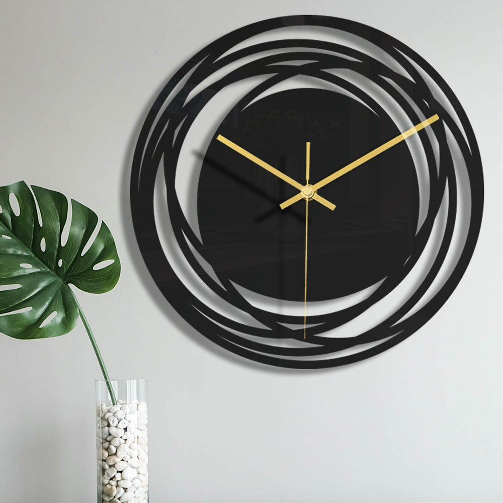 home & garden : Moderne Wandklok "ZwartElegantie" | Stijlvol zwart horloge - brengt een vleugje elegantie in elke kamer in van Pantinoshop