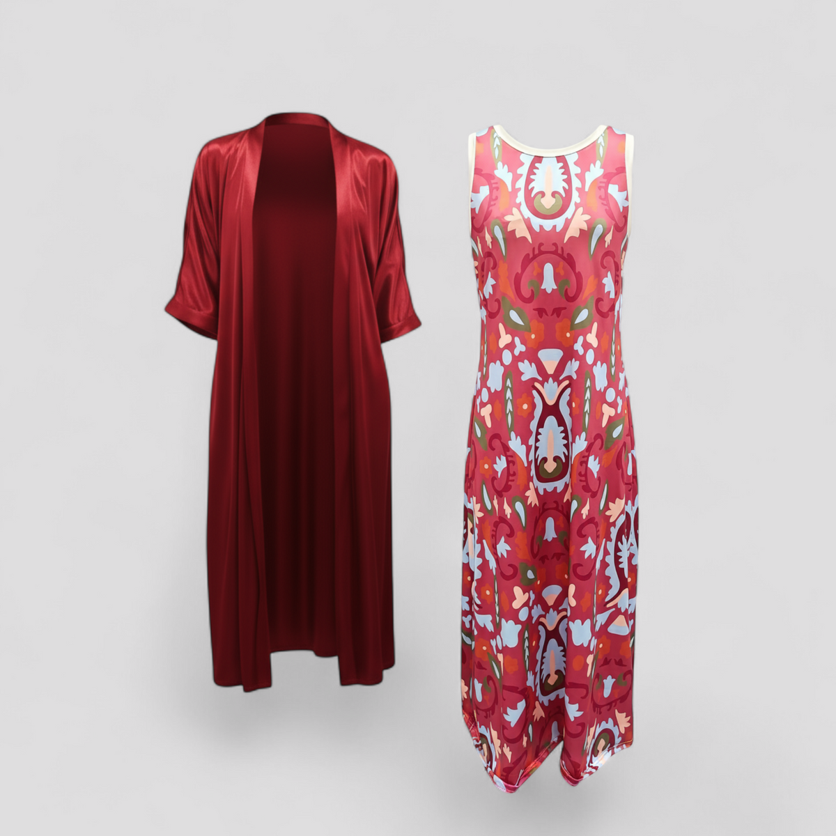 Dress : Giada | Tweedelige Set Dames voor Comfort en Stijl in Rood van Pantino