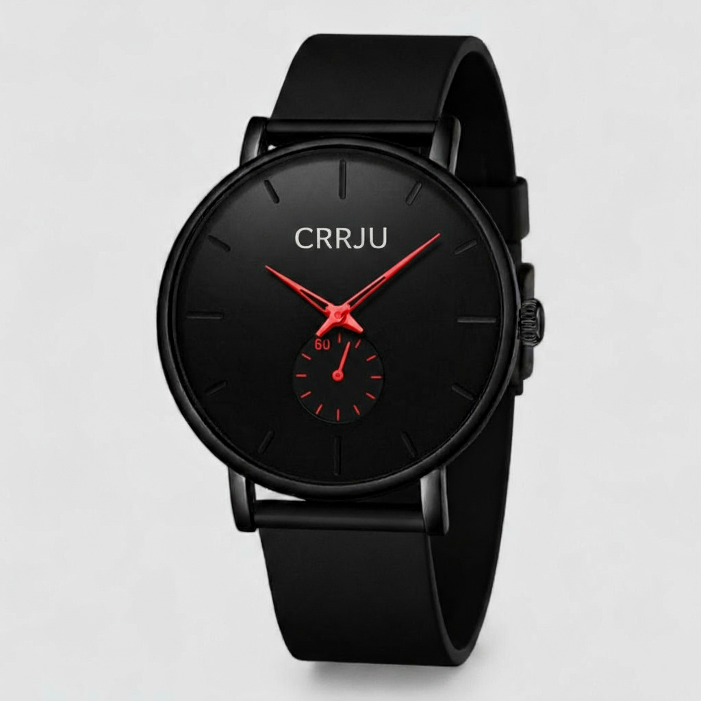 watches : Waterdicht Luxe Quartz Horloge in Zwart rood van Pantino