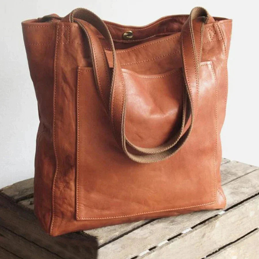 bags : Eva | Elegante Lederen Handtas in Bruin van Pantino