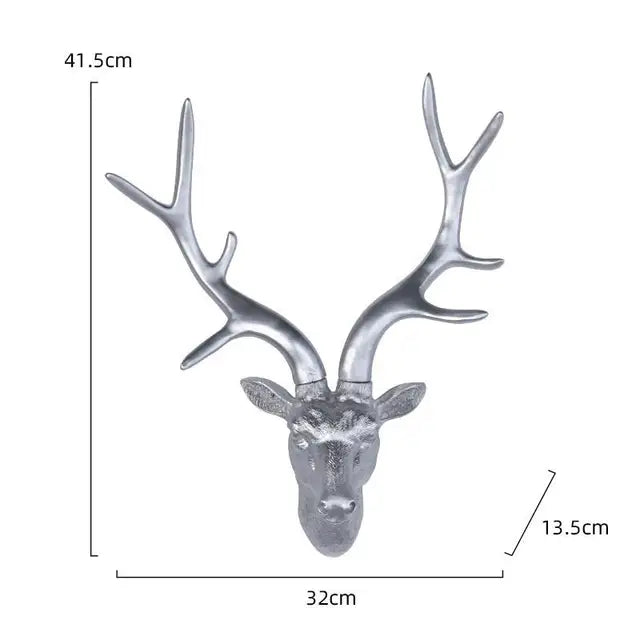 home & garden : RusticReindeer - Gewei Wanddecoratie in Zilver van Pantino