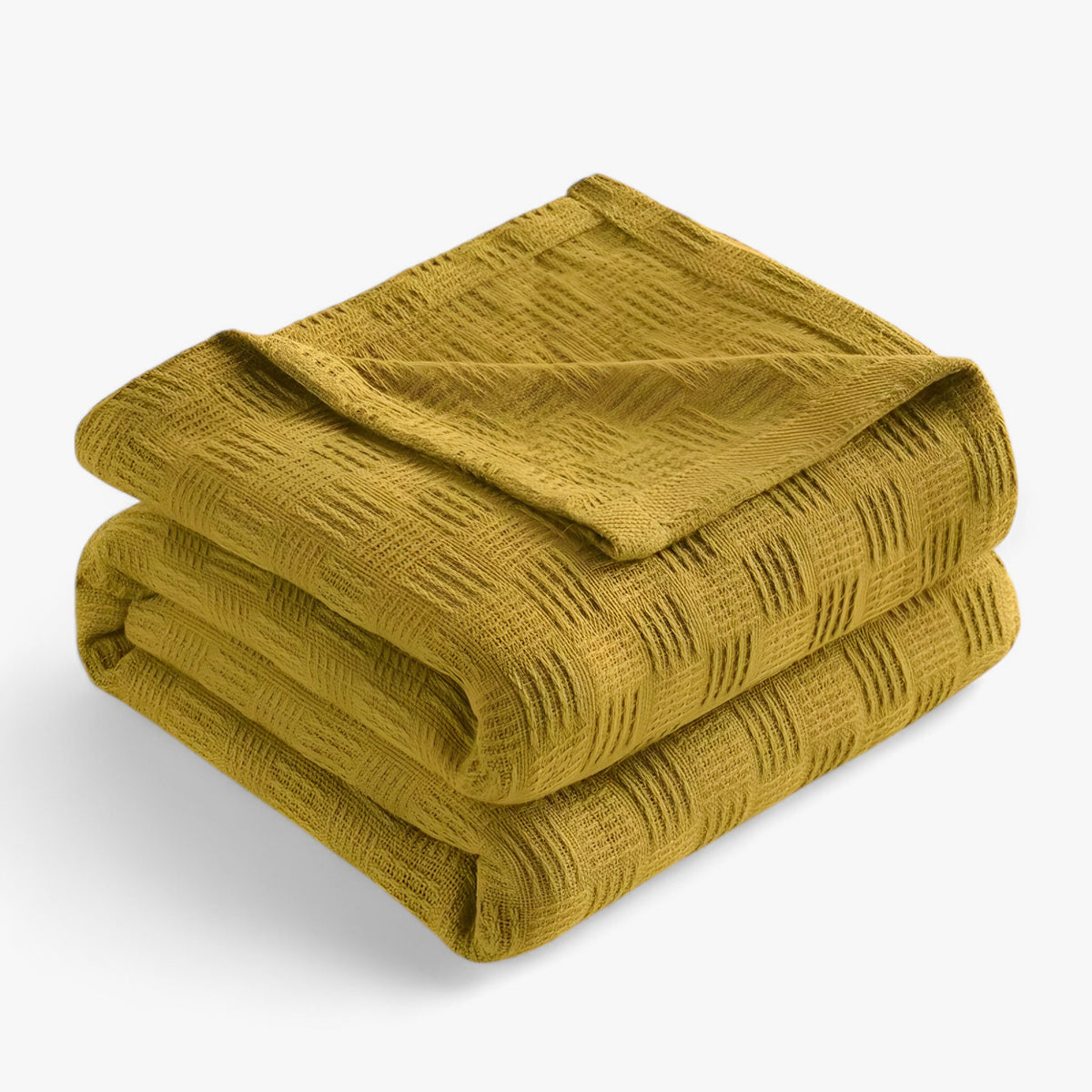 home & garden : Lars | Katoenen Geruite Deken - Lichtgewicht en Zacht voor Elk Seizoen in Geel van Pantinoshop