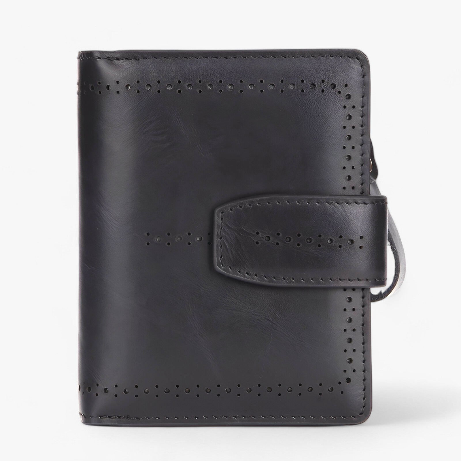 bags : Beatriz | Compacte RFID-blokkerende leren portemonnee met rits en ID-venster in Zwart van Pantinoshop