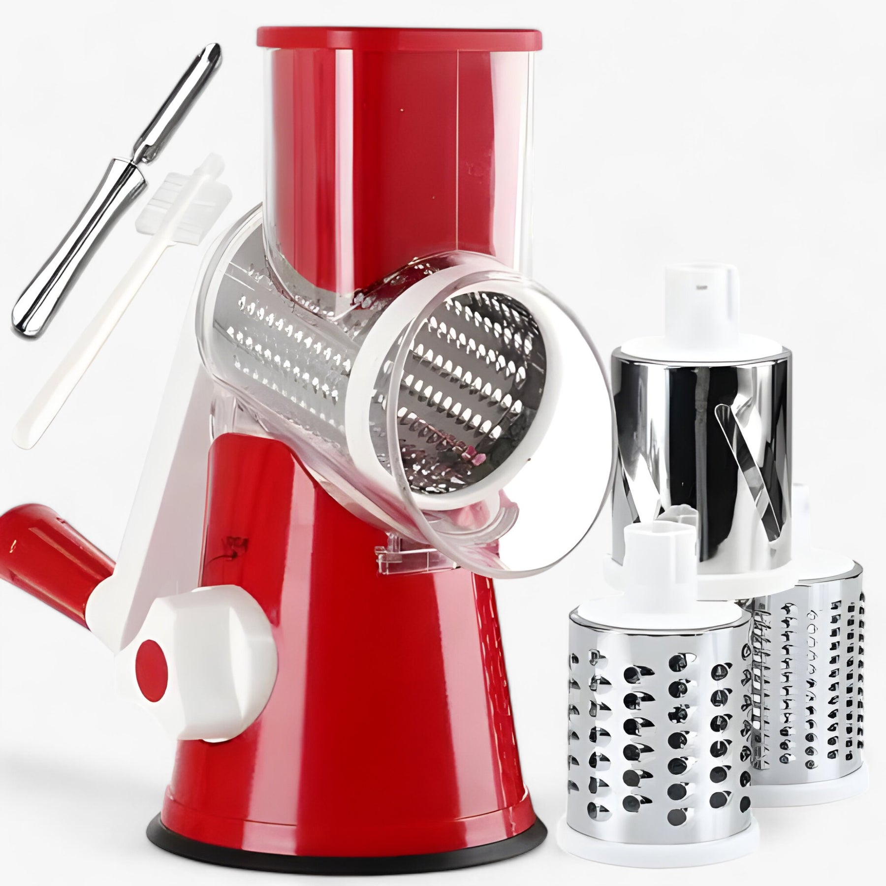 home & garden : Roterende rasp | Handige, tijdbesparende voedselbereiding in Rood van Pantinoshop