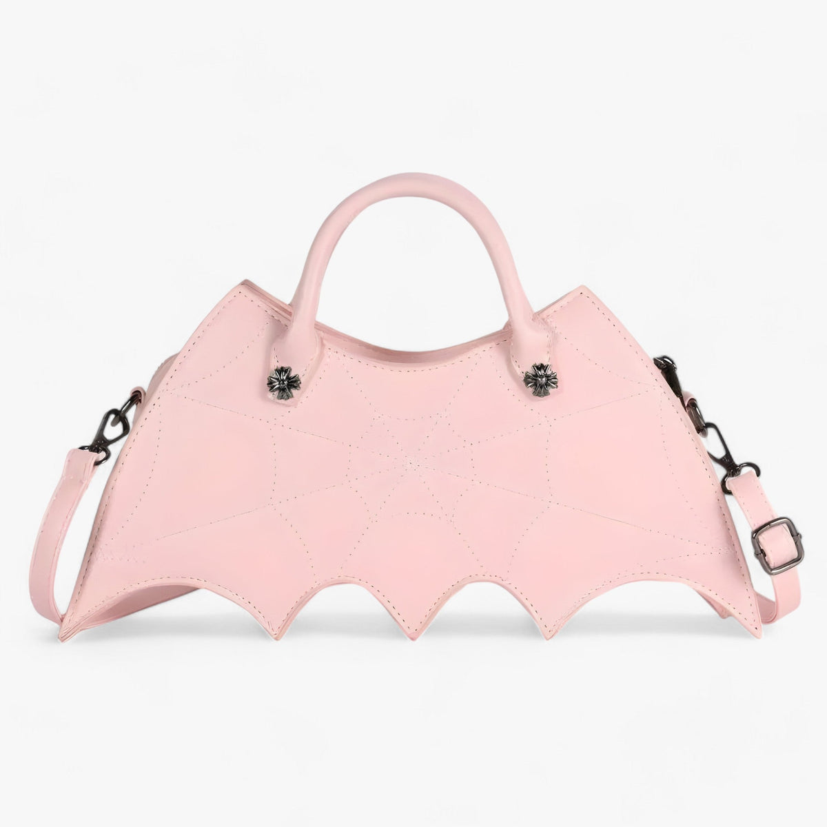 bags : Sophie | Spider Web Schoudertas - Trendy en Gedurfd voor Halloween in Roze 34x7x20cm van Pantinoshop