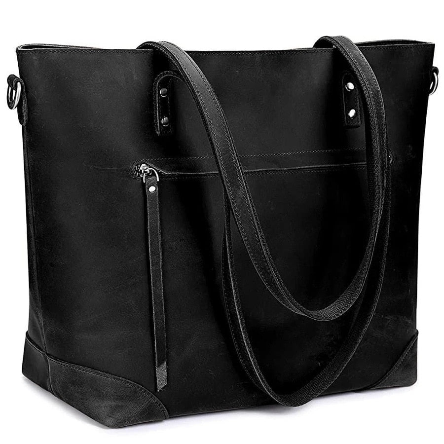 bags : Luxury Bag Vintage Leren Tas in Zwart van Pantino