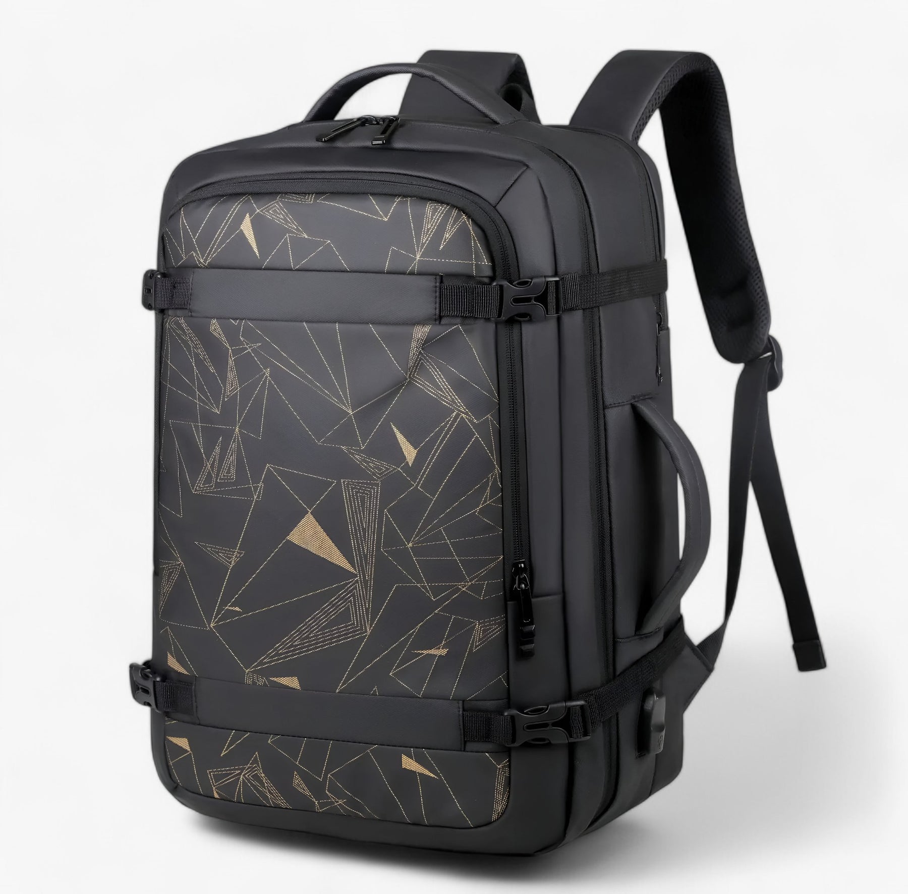 bags : Finn | Reisrugzak met USB in Expande Gouden 18inch(32x46x15)cm van Pantinoshop