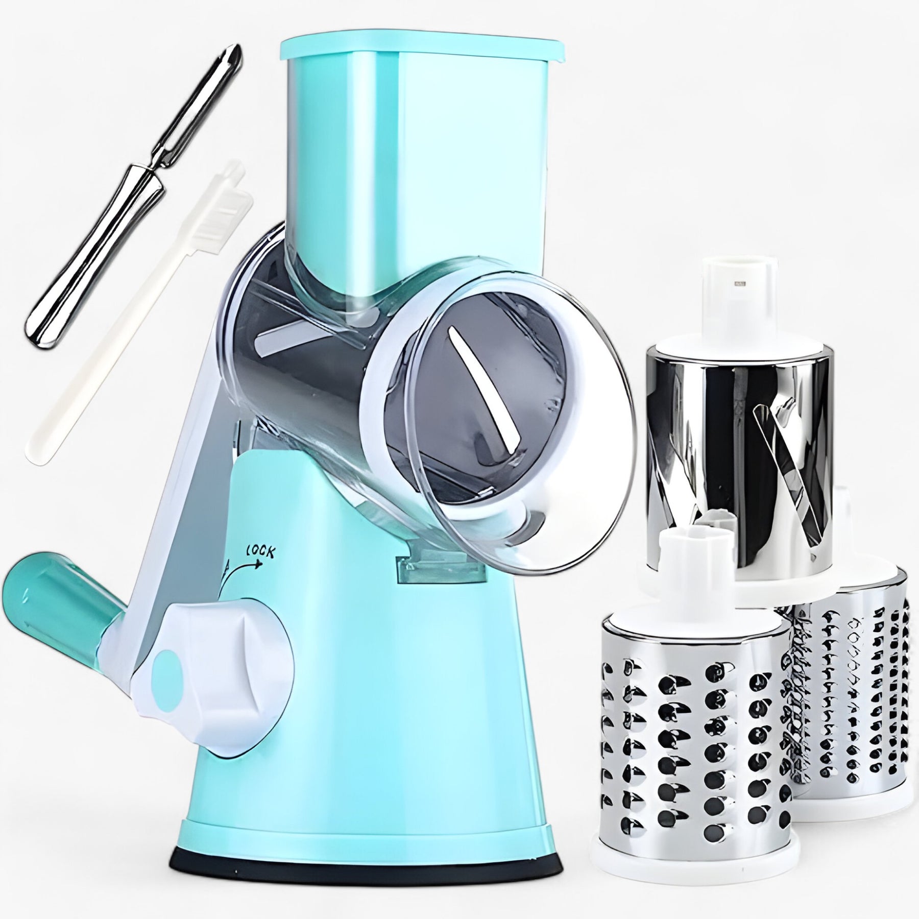 home & garden : Roterende rasp | Handige, tijdbesparende voedselbereiding in Blauw van Pantinoshop
