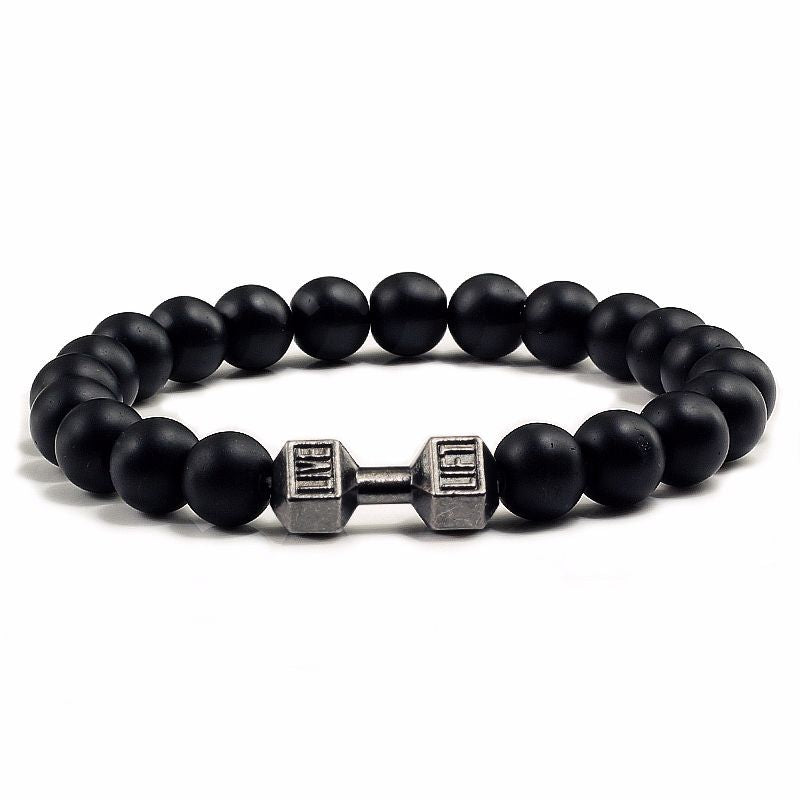 accessories : Liftlink | Elegante Dumbbell Armband in Berijpt Zwart van Pantino