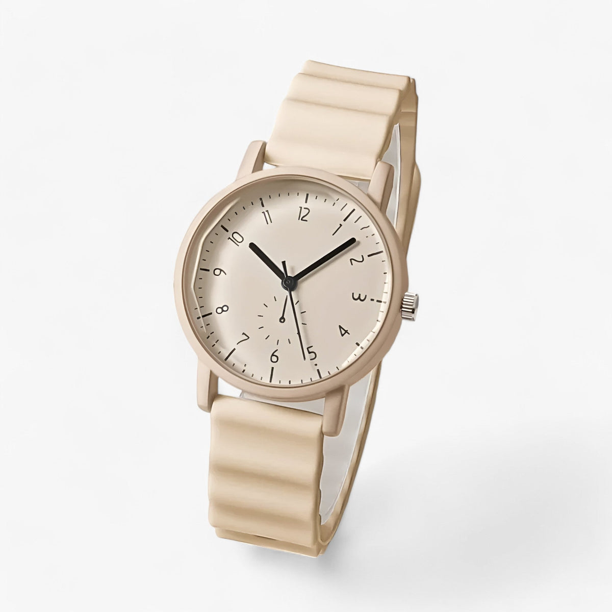 watches : Mina| Gelé Horloge - Elegante Siliconenarmband Perfect voor Golf in Beige van Pantino