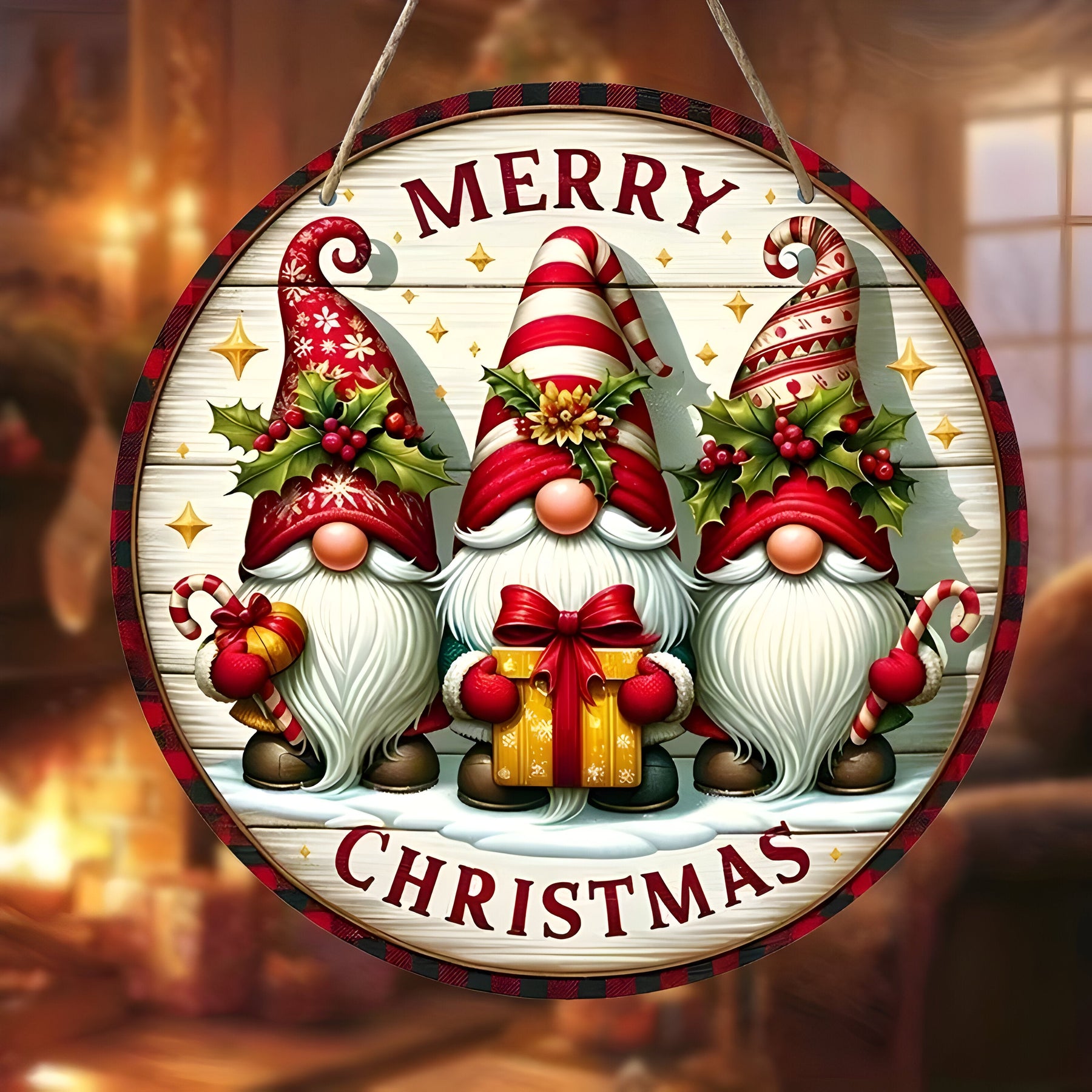 home & garden : Feestdecoratie van Emily | Houten Kerstgnom Paneel - Voeg een Fantasievolle Touch Toe in van Pantinoshop