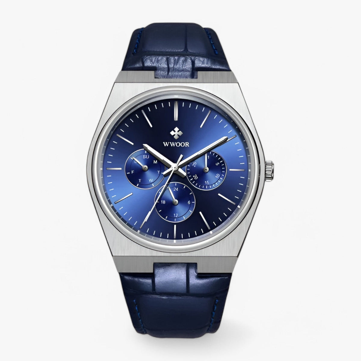 watches : Ronan | Quartz horloge van staal met saffierglas in zilver blauw van Pantinoshop