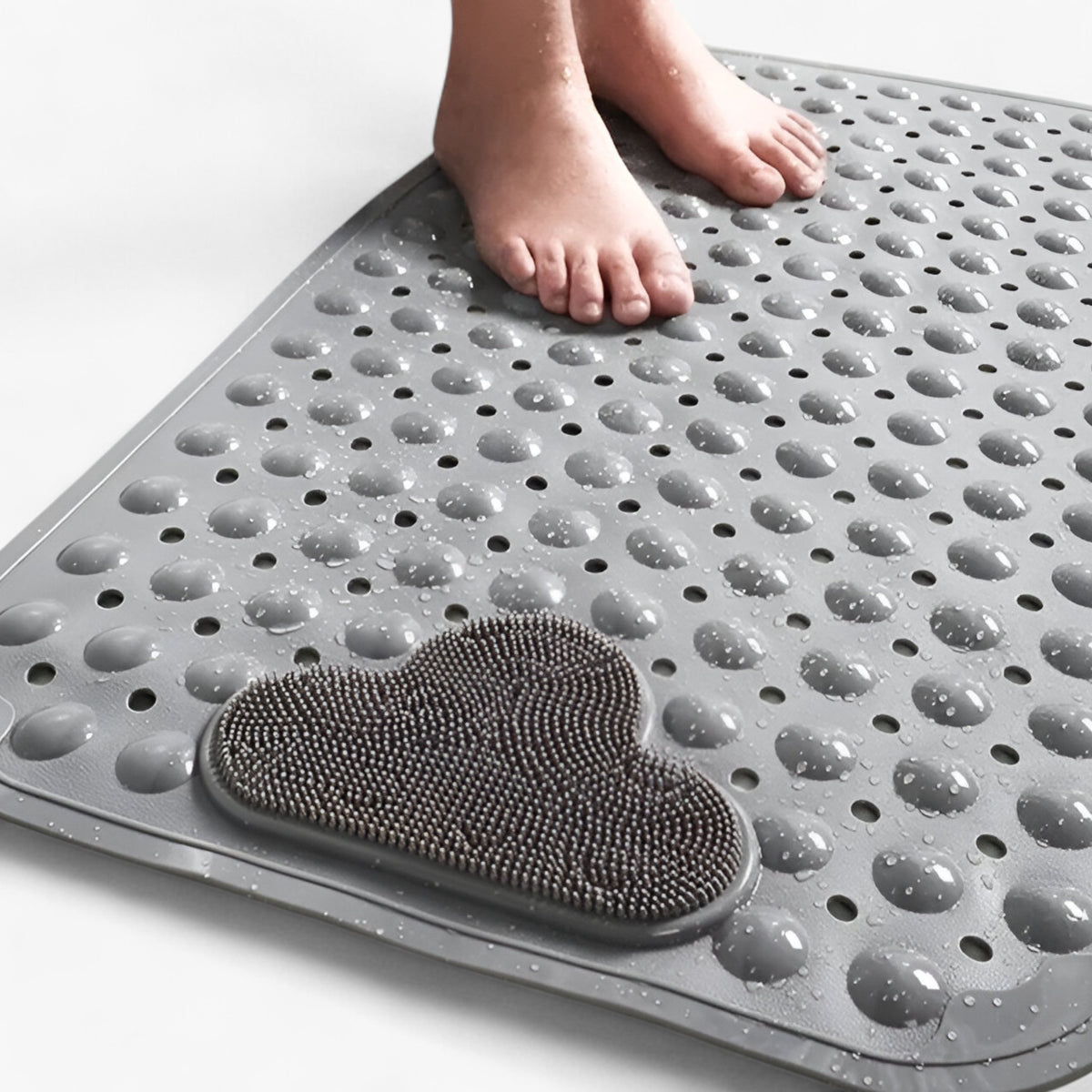 home & garden : SafeStep | Rechthoekige badmat - Zachte en veilige douche-ervaring in Donker grijs van Pantino