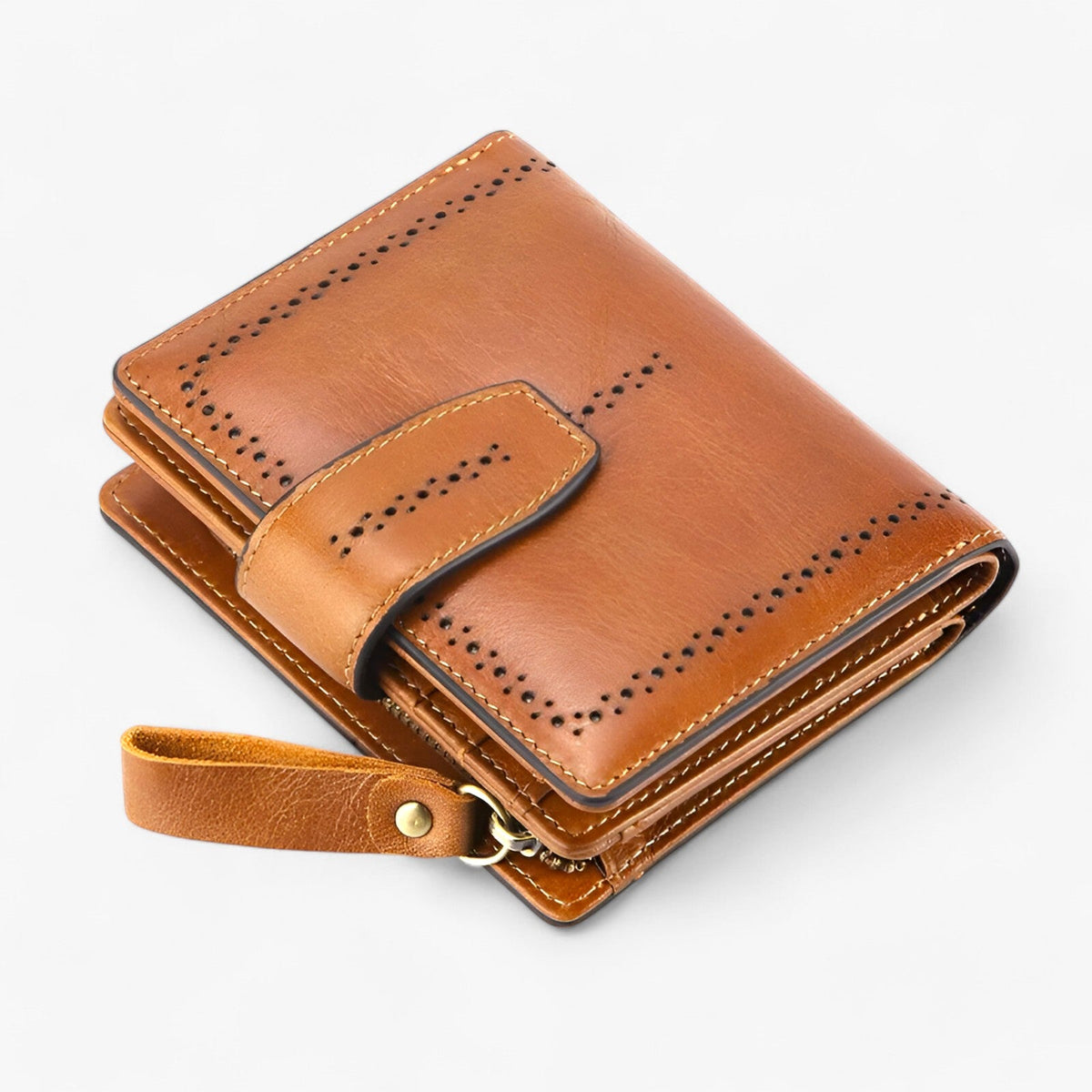 bags : Beatriz | Compacte RFID-blokkerende leren portemonnee met rits en ID-venster in van Pantinoshop