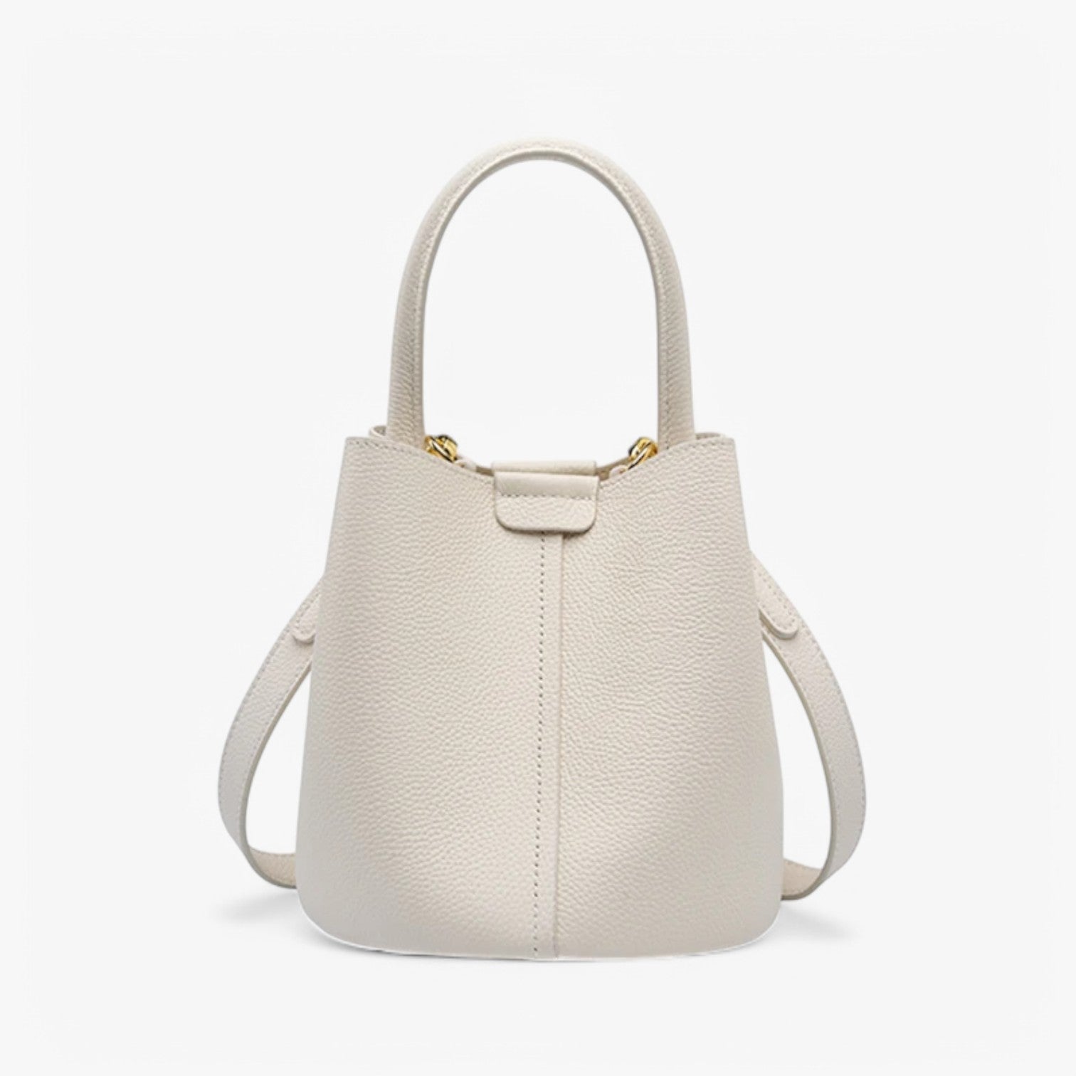 bags : Ella | Compacte en stijlvolle leren schoudertas in Wit Ivoor van Pantino