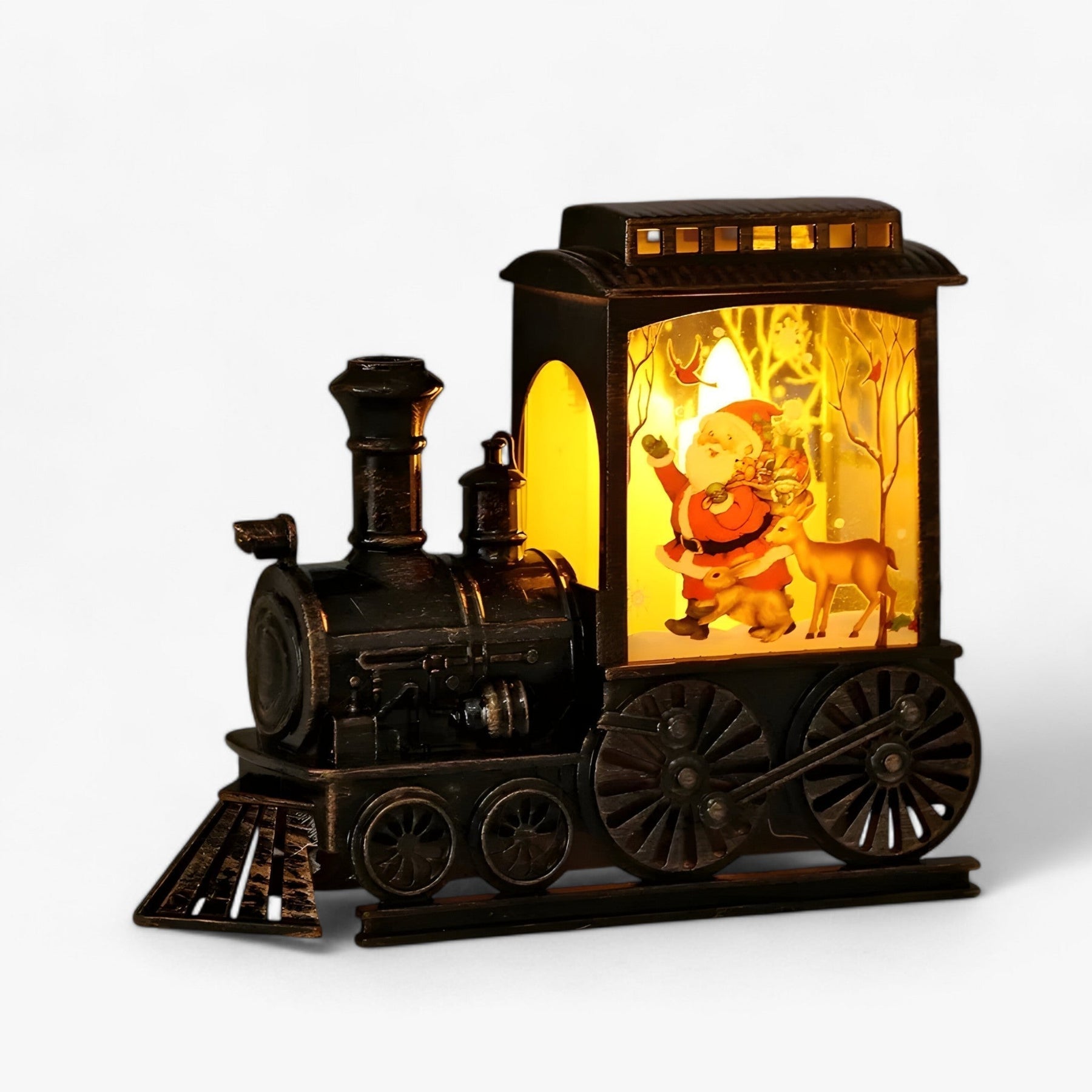 home & garden : Vintage treinlampen | Draagbare batterijlampen - Feestelijke kerst- en feestversieringen in Kerstman met dieren 1 +1 GRATIS van Pantinoshop