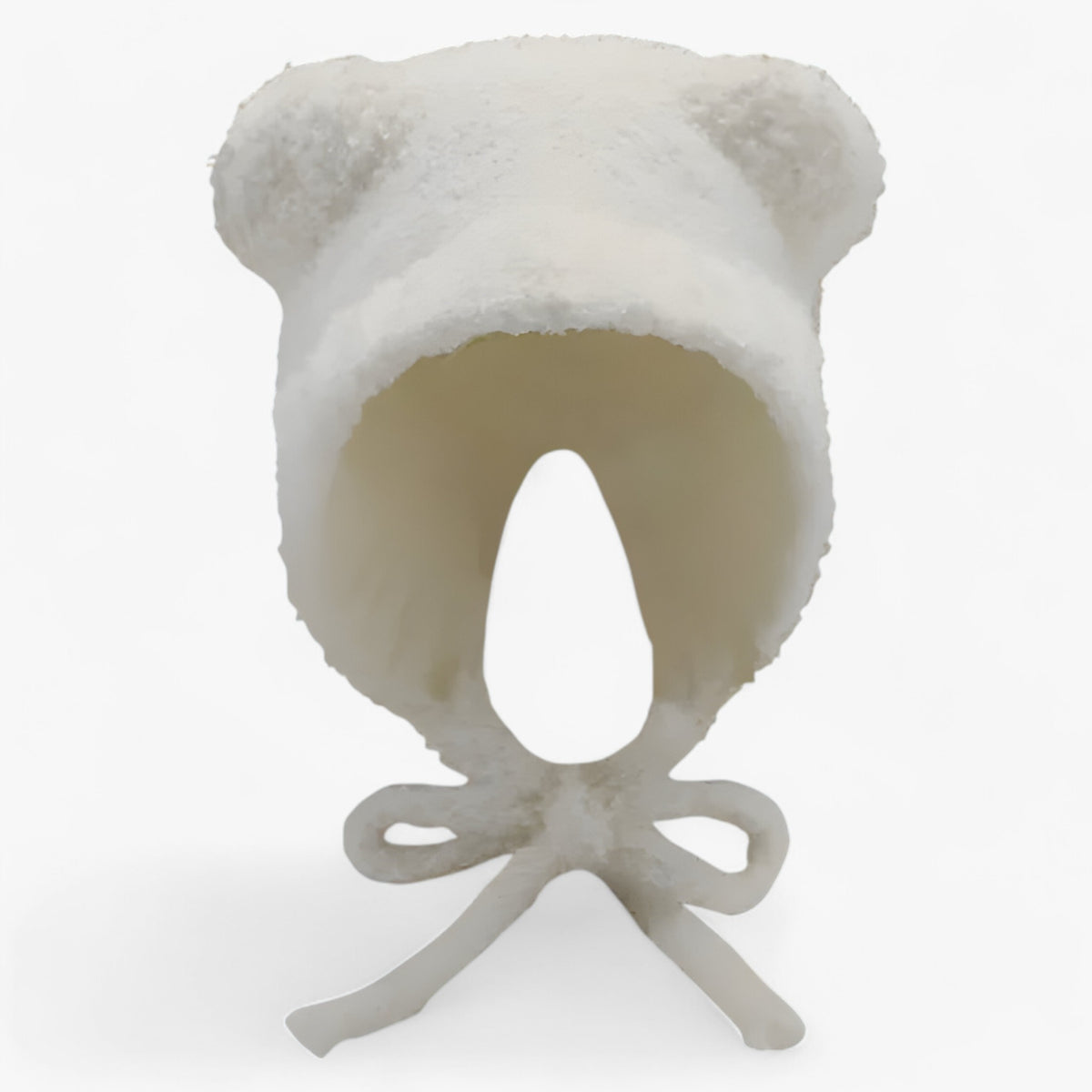 accessories : Yumi | Warme Leren-Wollen Muts - Trendy & Comfortabel in Wit 56-58cm van Pantinoshop