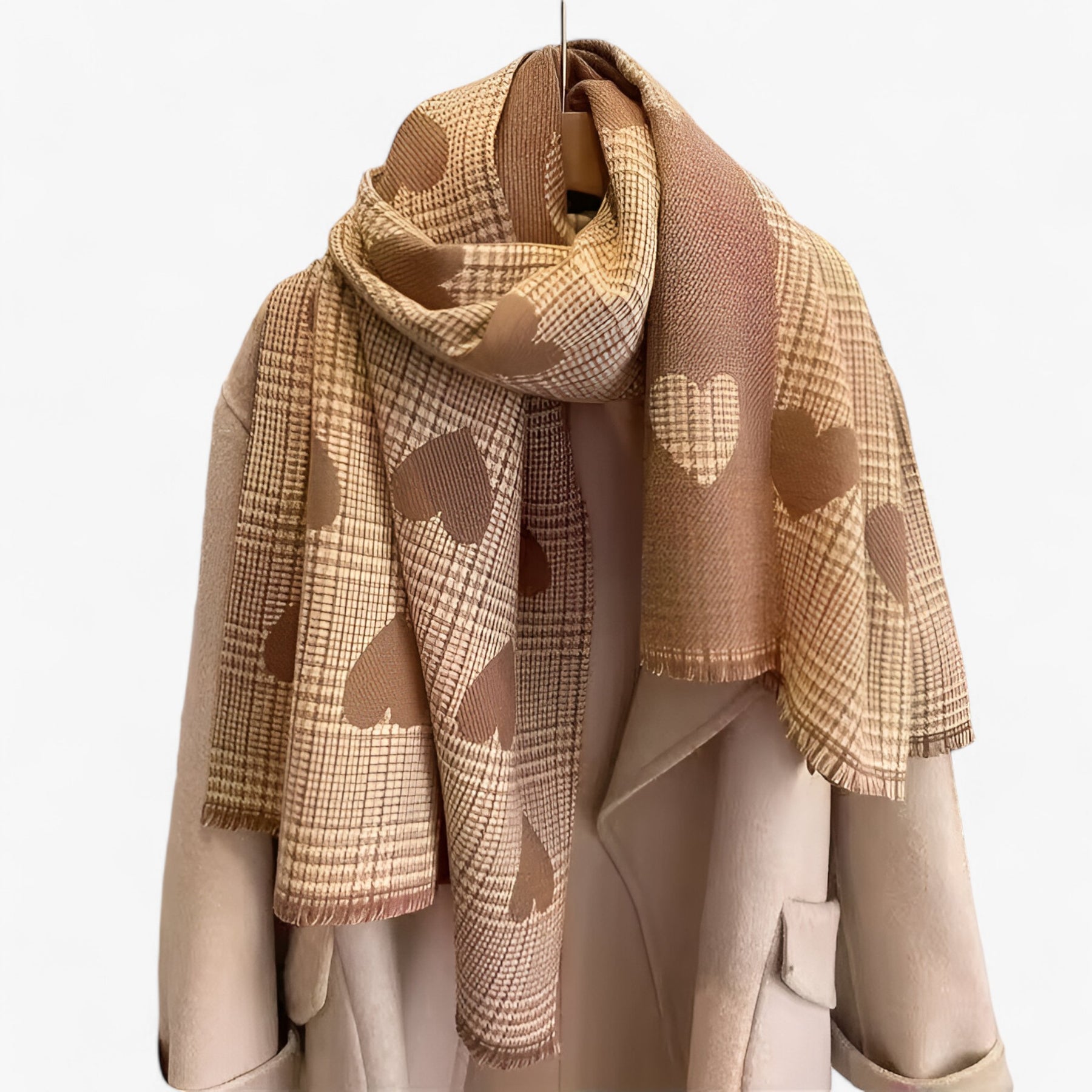 accessories : Amara | Dubbelzijdige Kasjmier Sjaal – Warme Luxe met Stijlvol Design in khaki 70X200cm van Pantinoshop