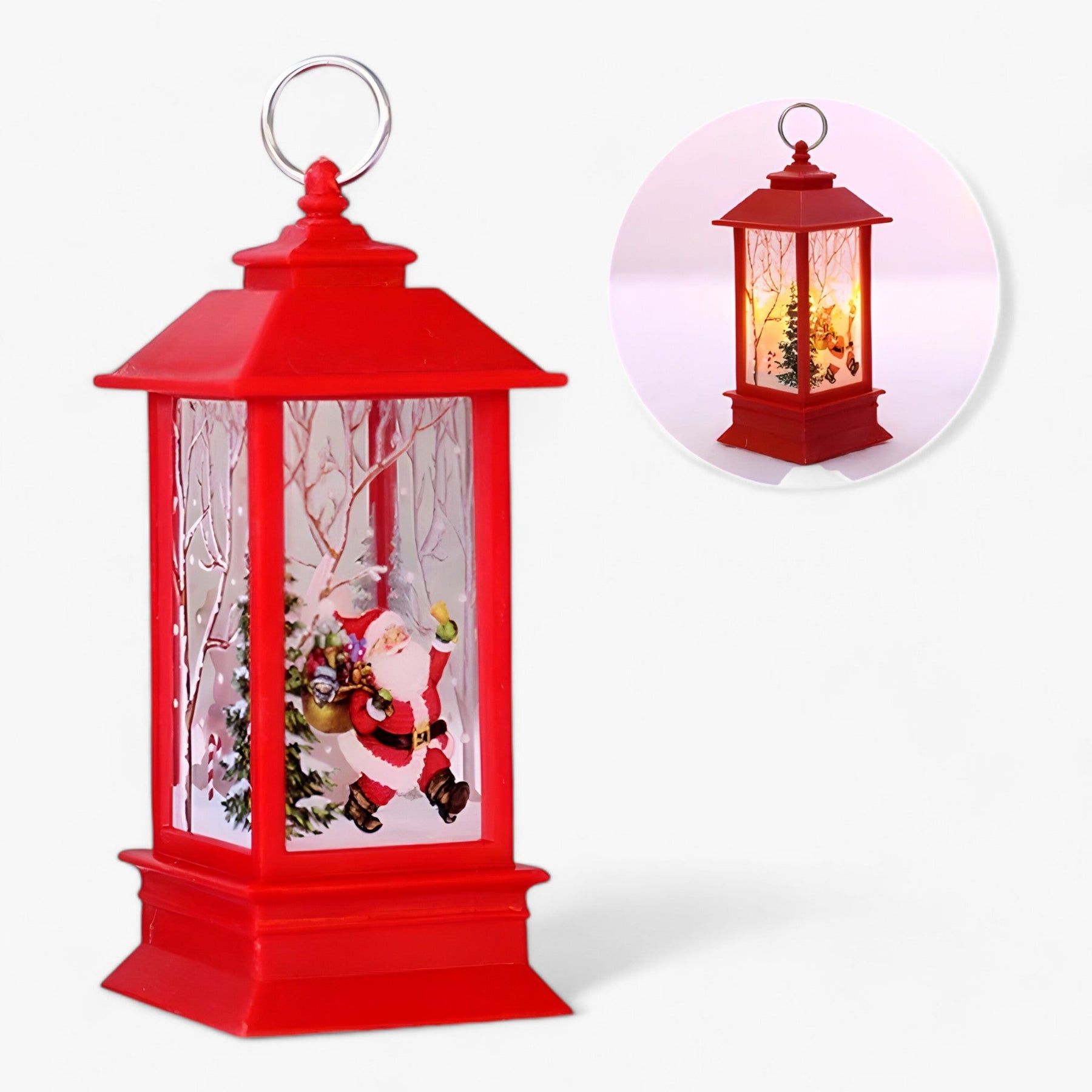 home & garden : Krisy Kerstman & Sneeuwpop Decoratieve LED Tafel lantaarn - Fee Licht voor Kerst Decoratie in Windlicht van Pantino