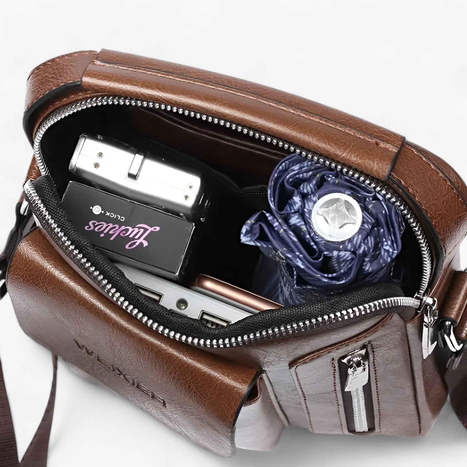 bags : Liam | Vintage PU Leren Schoudertas in van Pantinoshop