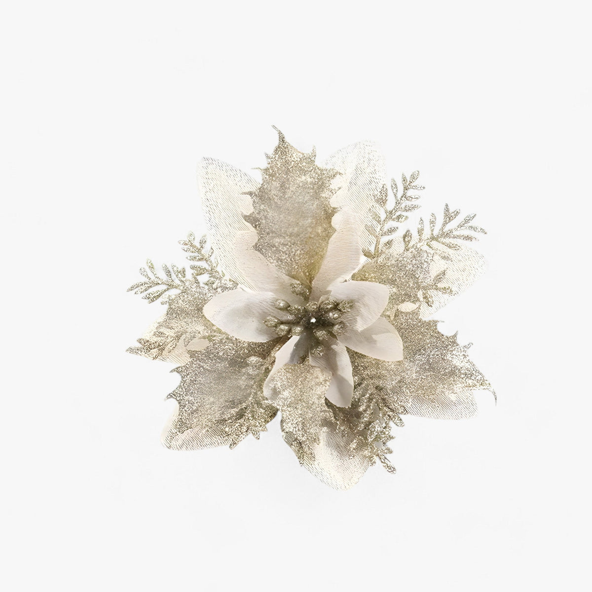 home & garden : Blooms | Kunstkerstbloemen met Glanzend Goudpoeder - Elegantie voor Kerstmis in Goudkleurig 5stuks van Pantinoshop