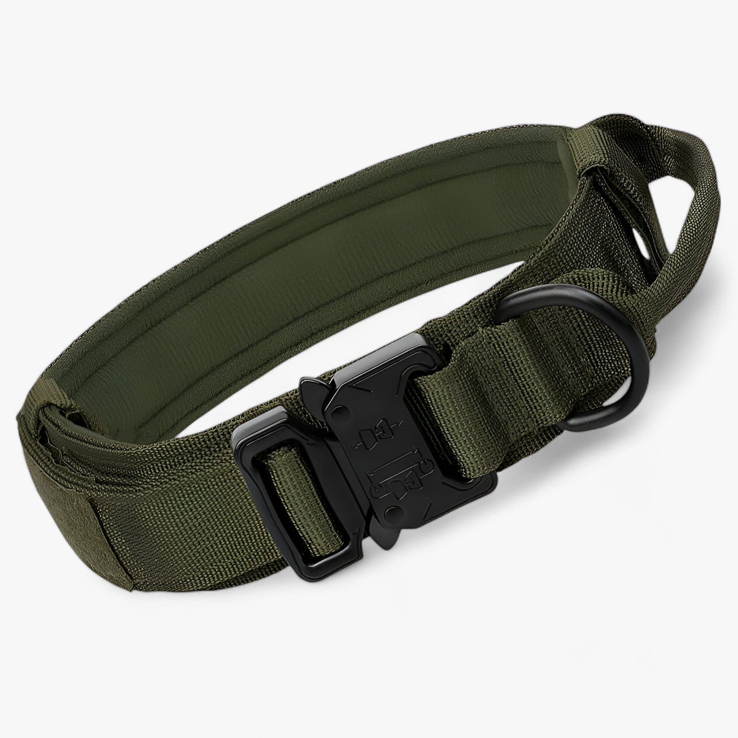 pets : Brodie| Tactisch hondenhalsband met handvat voor training in Groene Halsband van Pantinoshop