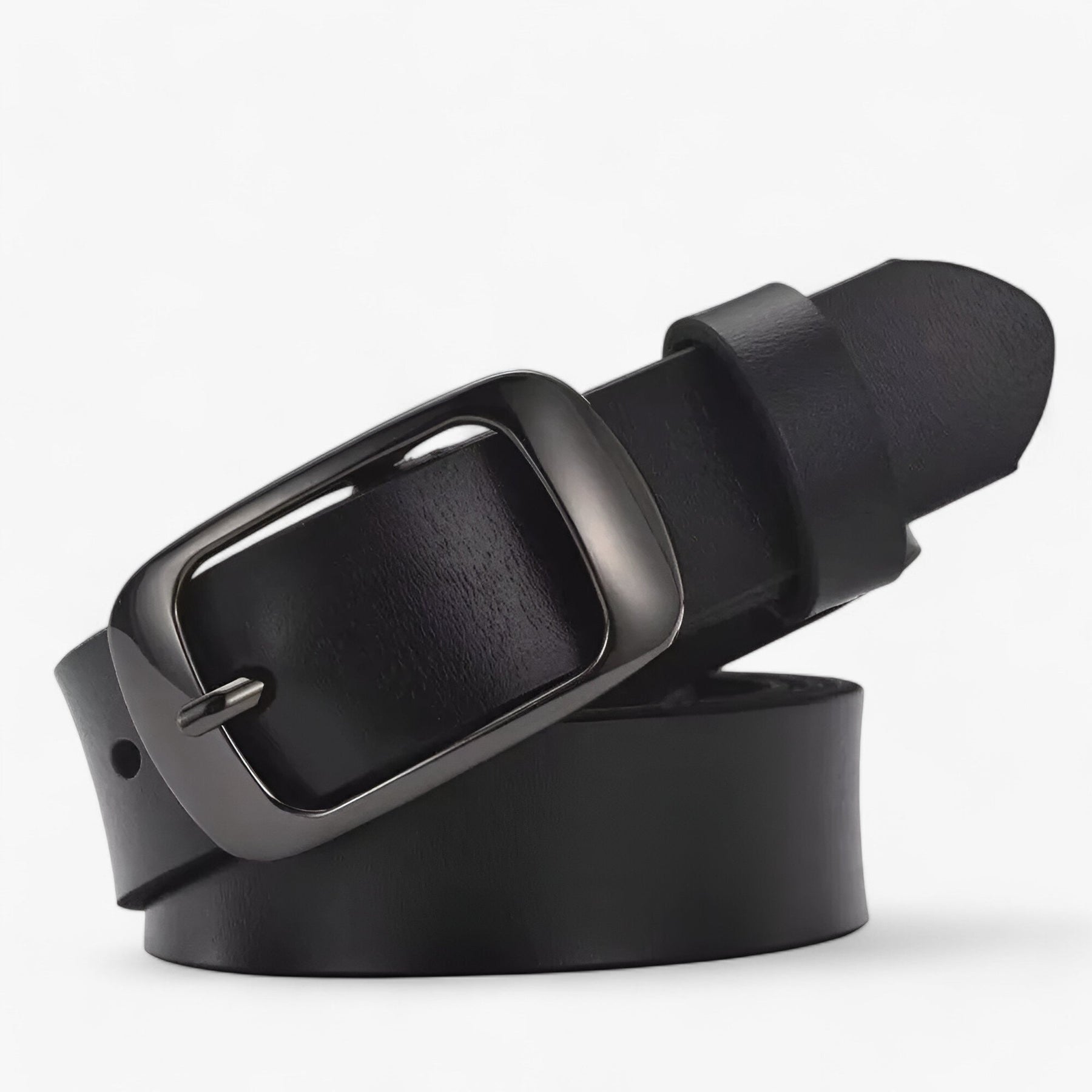 men's fashion : Kisha | Premium leren riem - Casual pasvorm voor jeans in Zwart Kina van Pantino